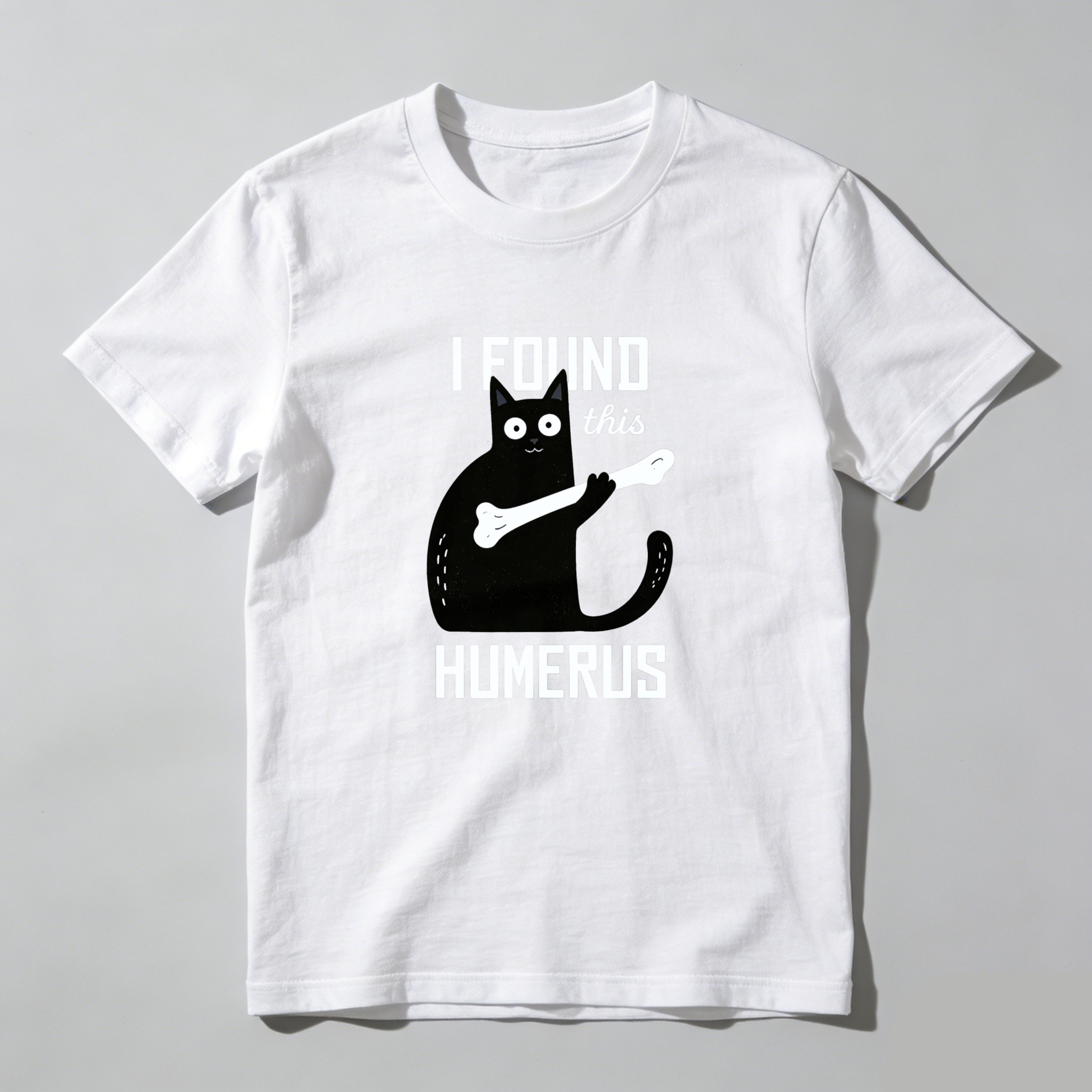 Dorawear™ I Found This Humerus Cat Bone Pure Cotton Short Sleeve T Shirt-Dorawear