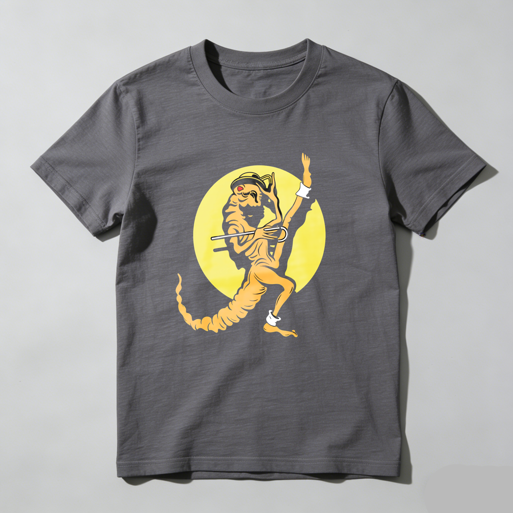 Dorawear™ Tiger Playing Flute In Moonlight T Shirt
