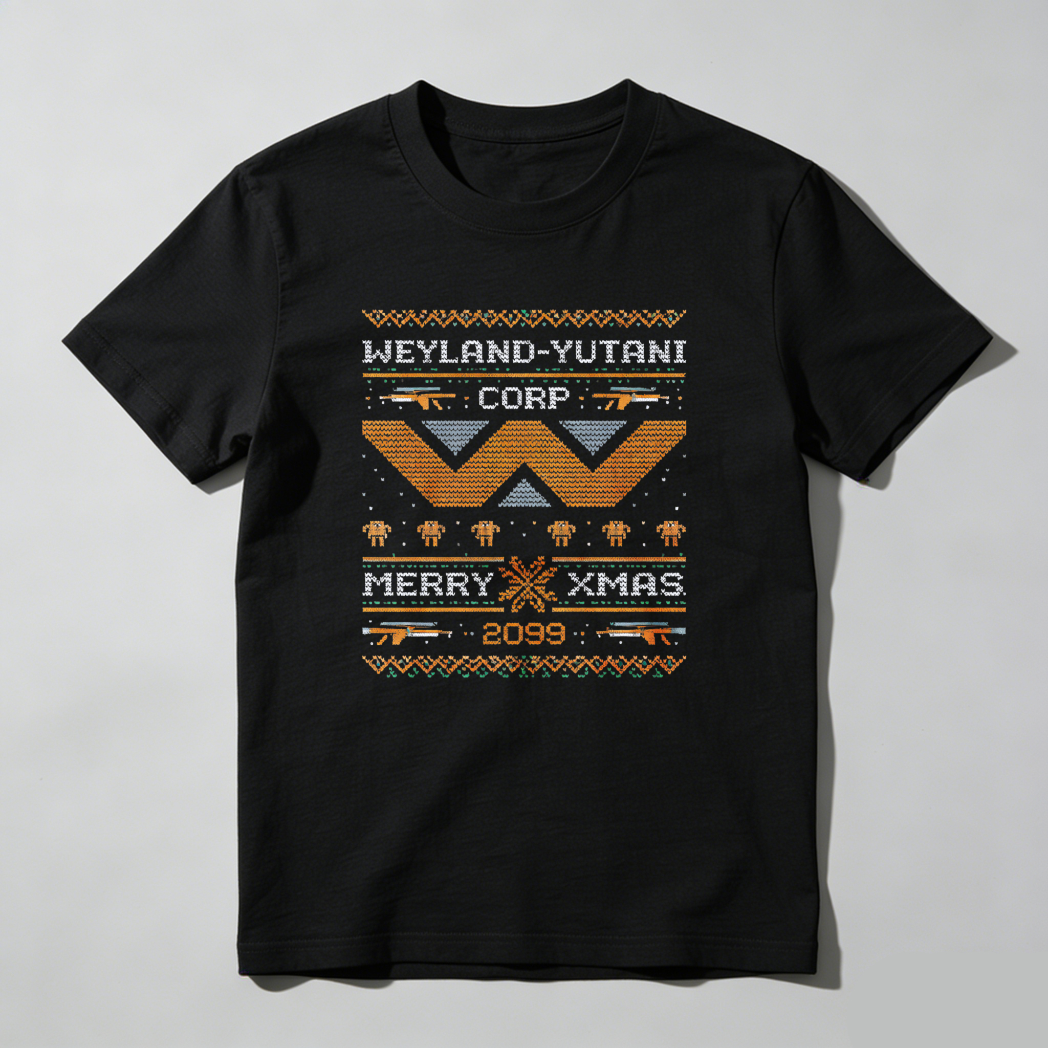 Dorawear™ Weyland Yutani Corp Merry Xmas 2099 Pure Cotton Short Sleeve T Shirt-Dorawear