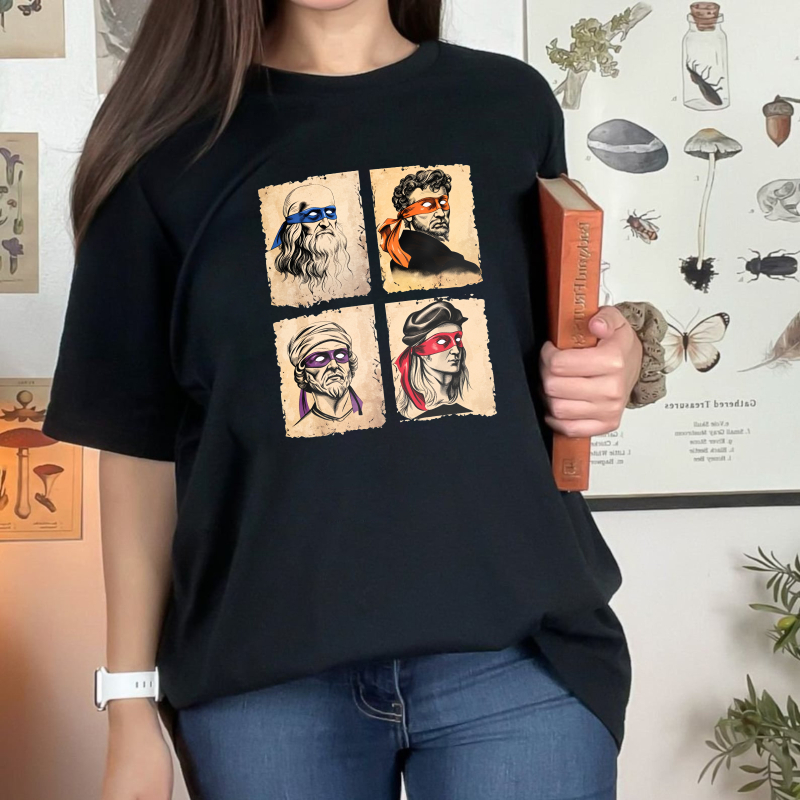 Dorawear™ Four Historical Figures With Colorful Eye Patches Unisex Classic T-shirt