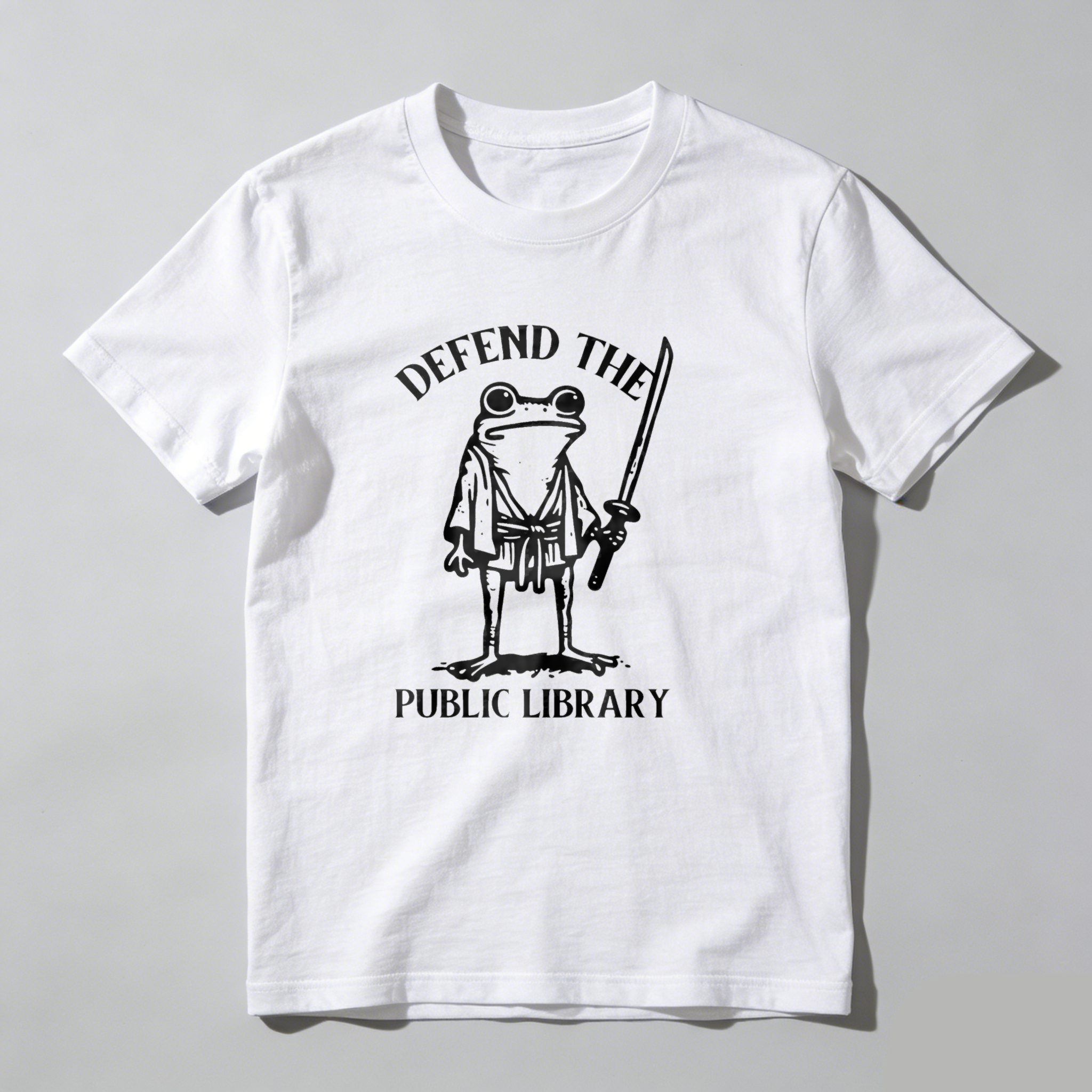 Dorawear™ Defend The Public Library Frog Samurai T Shirt