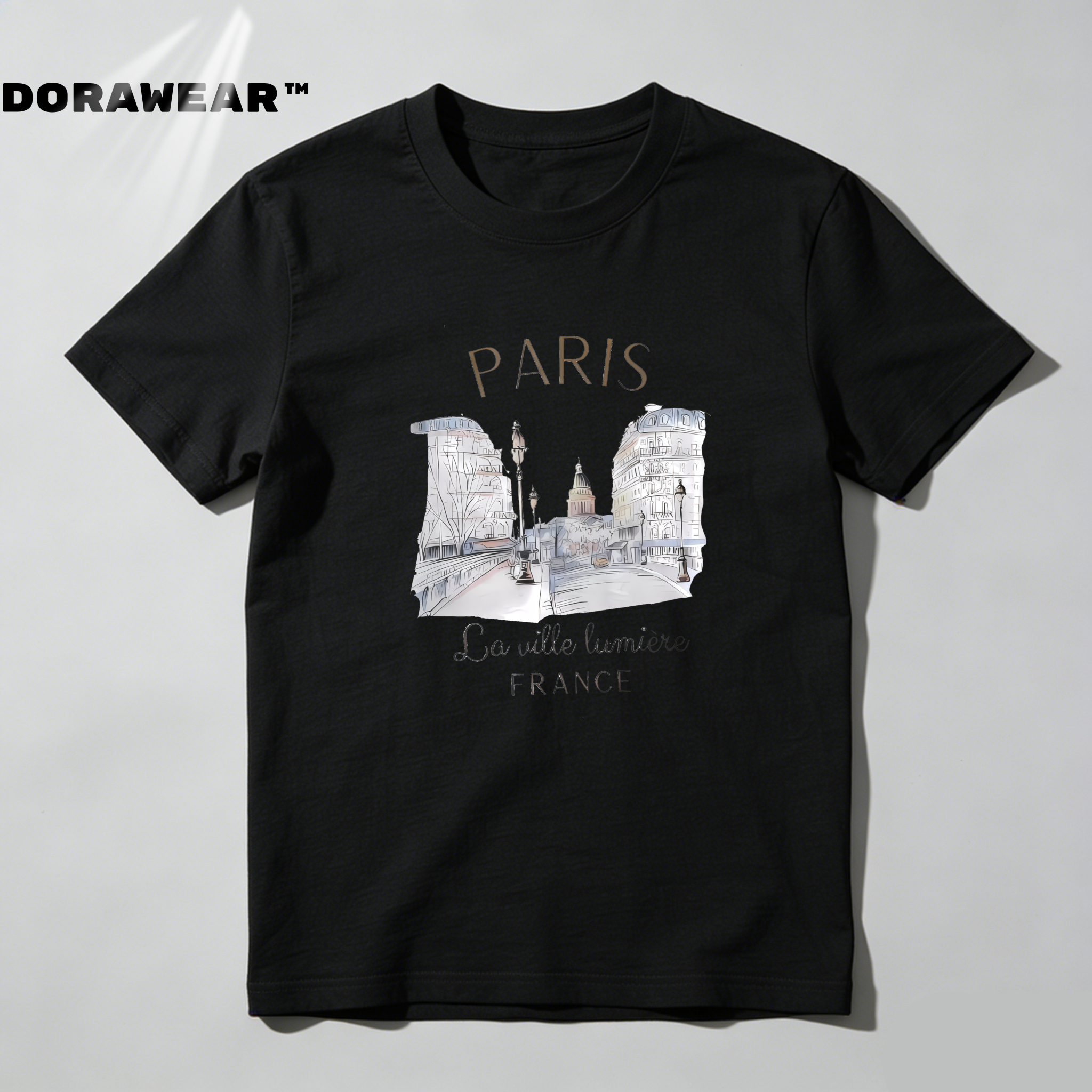 Dorawear™  Paris Cityscape Sketch Art Design T Shirt