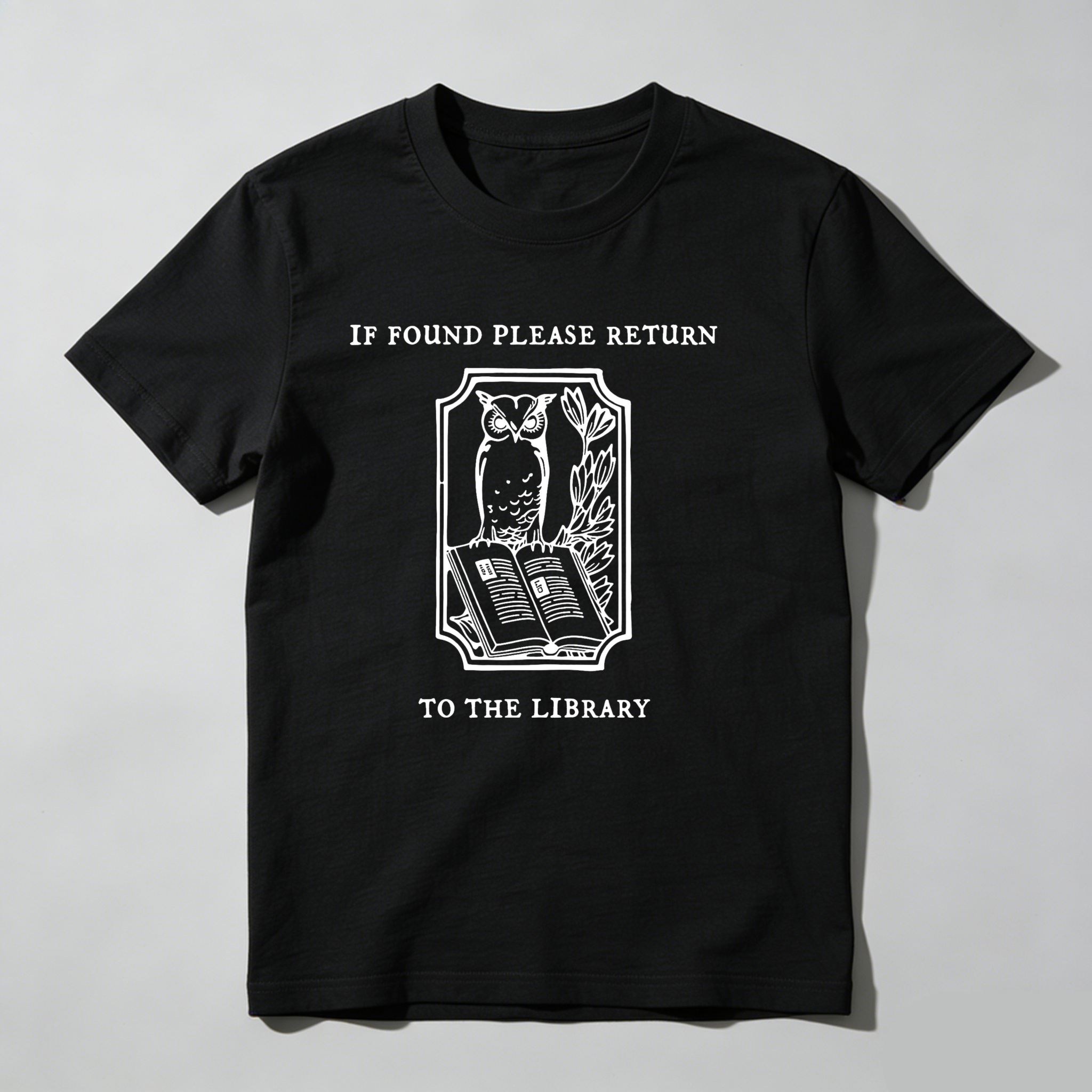 Dorawear™ Owl Reading Book With Leaves And Text T Shirt