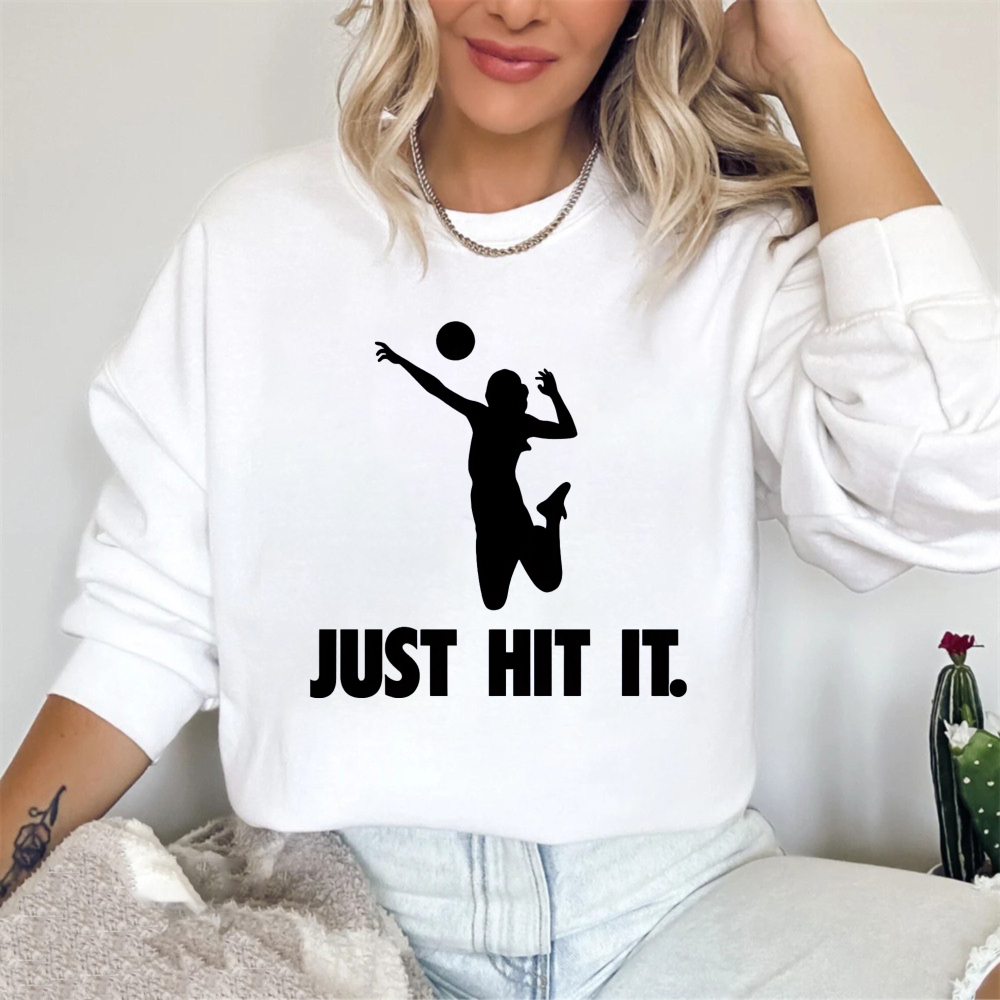 Dorawear™ Volleyball Player Silhouette Just Hit It Unisex Classic Sweatshirt