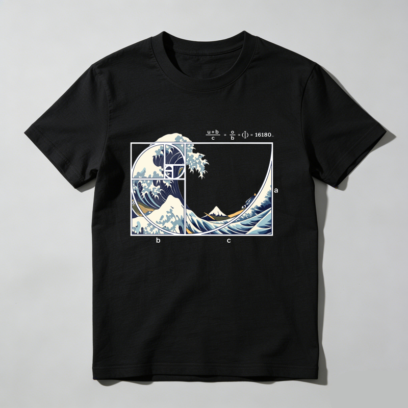 Dorawear™ Wave Fibonacci Golden Ratio Art T Shirt