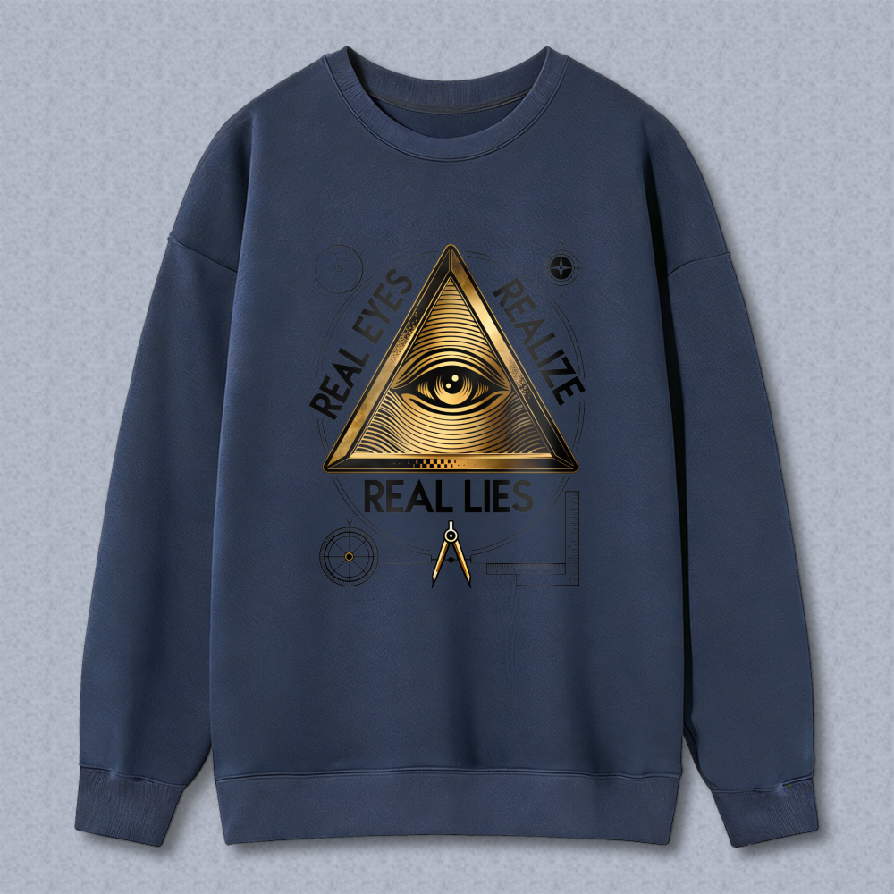 Dorawear™ All Seeing Eye Pyramid Real Eyes Realize Real Lies Symbol Unisex Classic Sweatshirt
