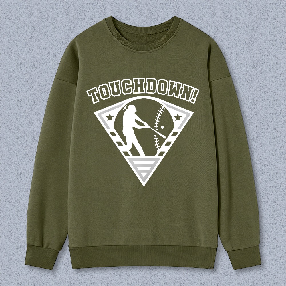 Dorawear™ Baseball Player With Bat And Ball In Diamond Design Touchdown Unisex Classic Sweatshirt