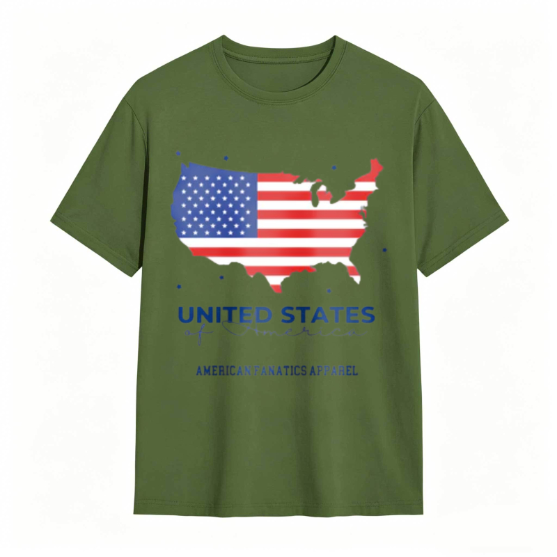 United States Map With American Flag Design T-shirt