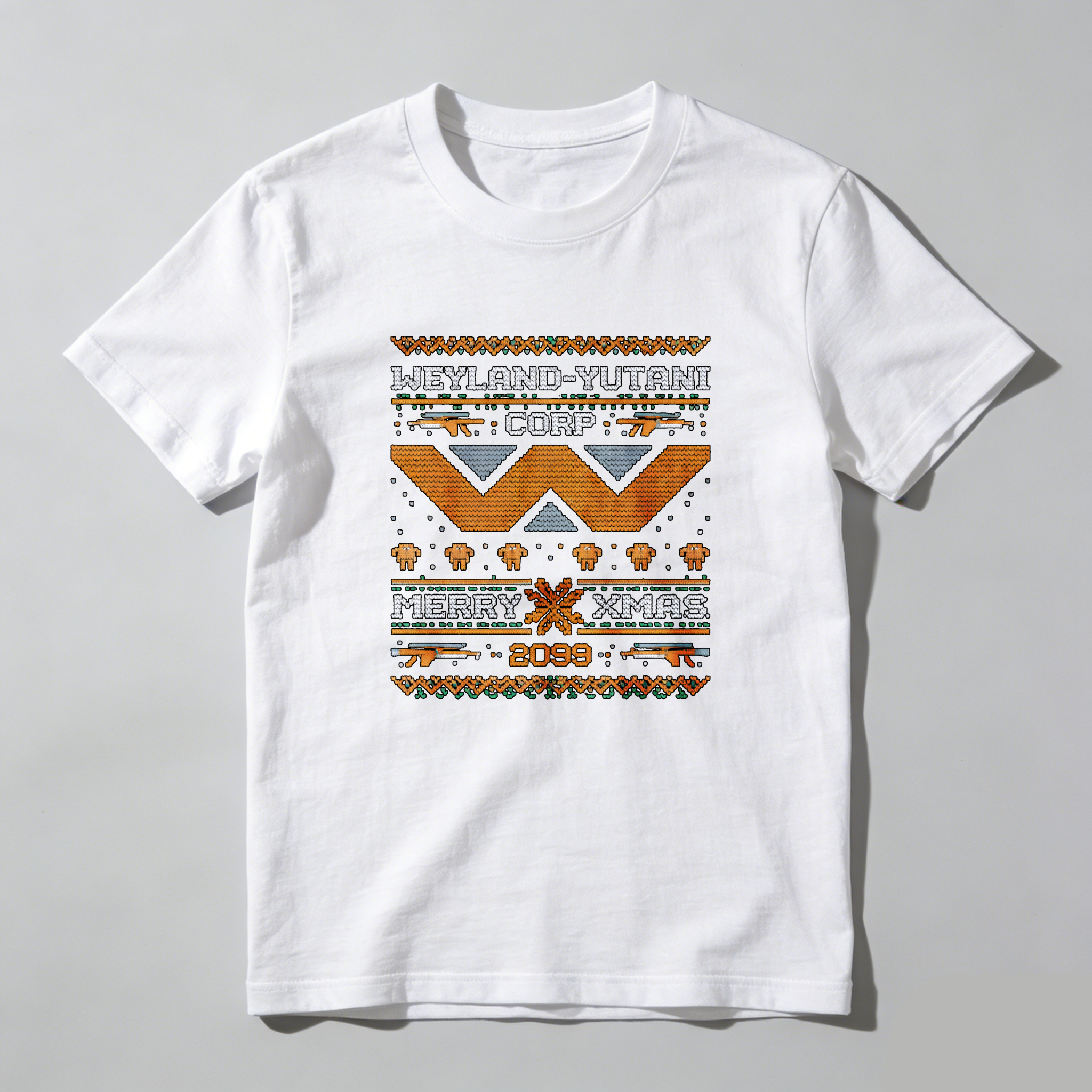 Dorawear™ Weyland Yutani Corp Merry Xmas 2099 Pure Cotton Short Sleeve T Shirt-Dorawear