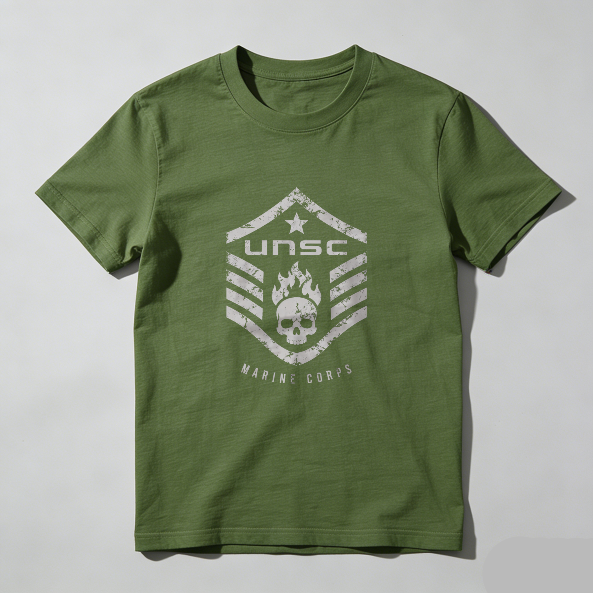 Dorawear™ Unsc Marine Corps Emblem Pure Cotton Short Sleeve T Shirt-Dorawear