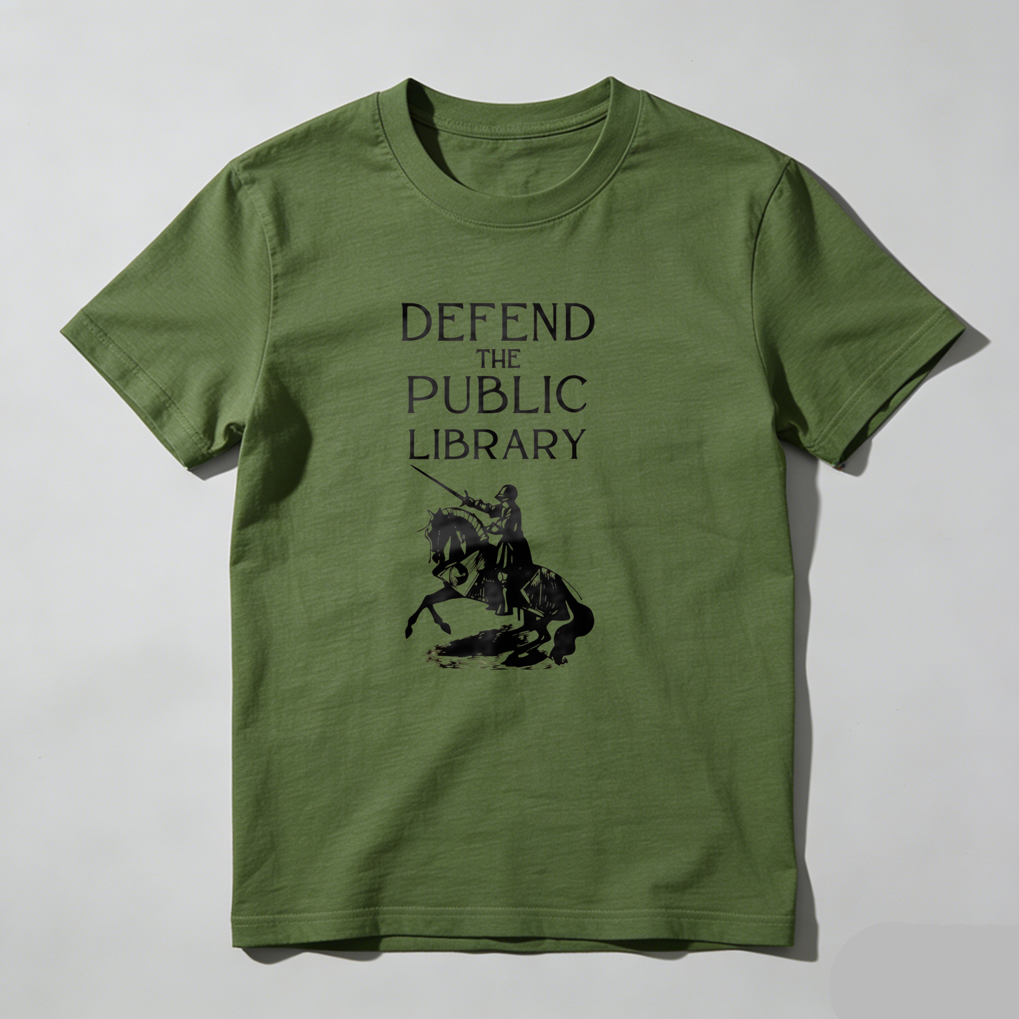 Dorawear™ Defend The Public Library Knight On Horse T Shirt