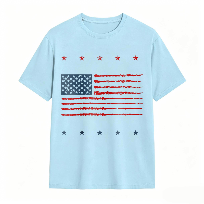 Dorawear™American Flag Design With Stars And Stripes T-shirt