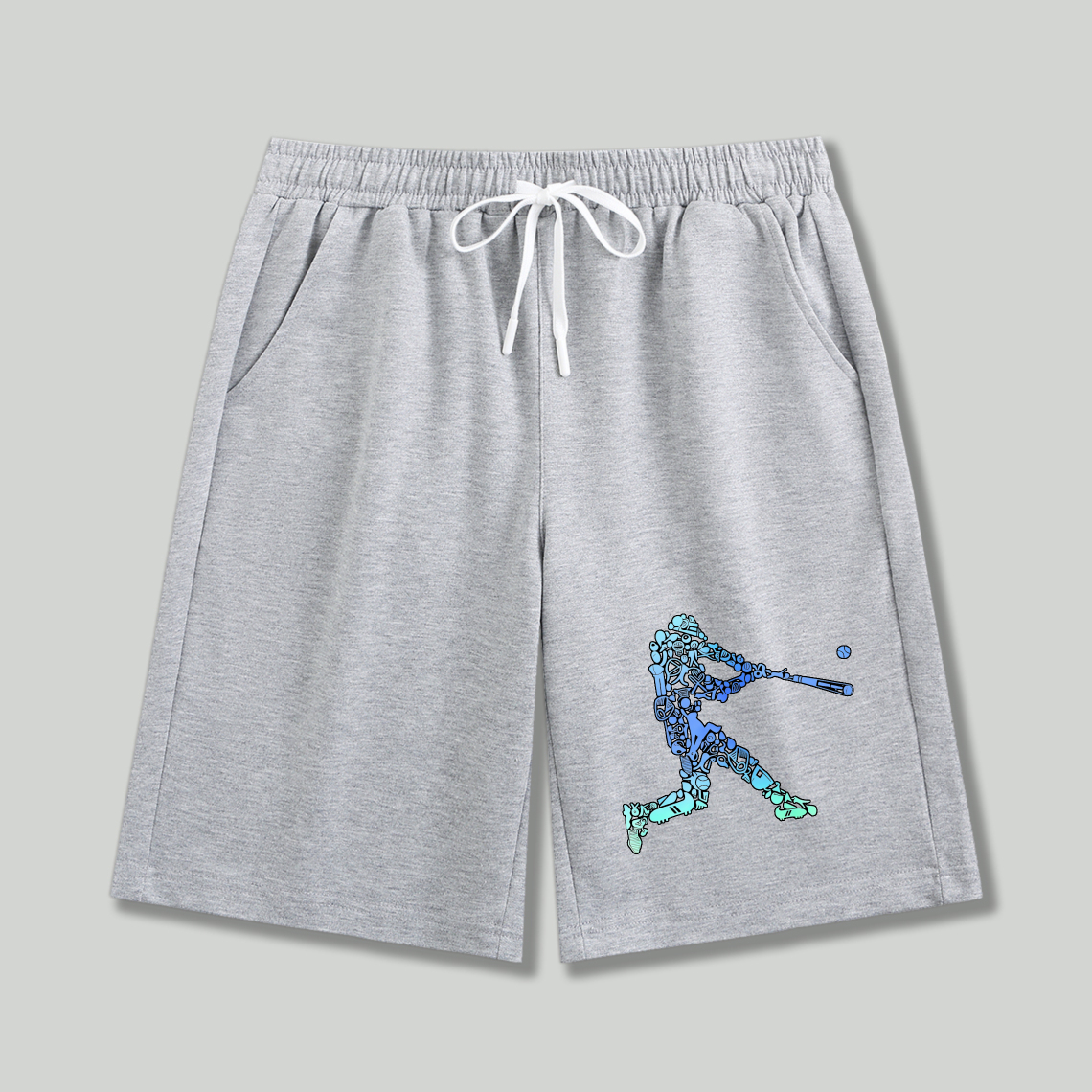 Dorawear™ Baseball Player Silhouette Pattern Shorts-Dorawear