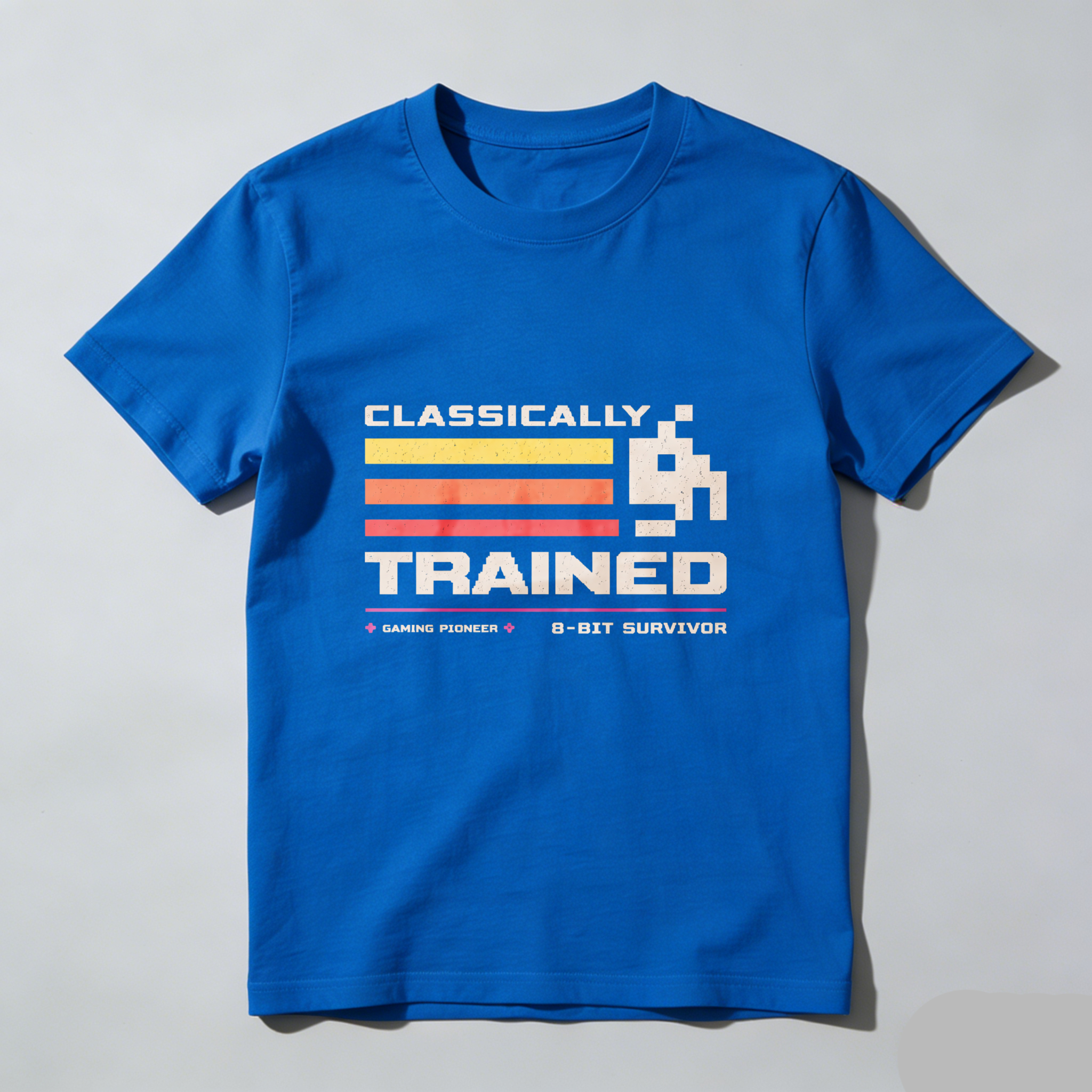 Dorawear™ Classically Trained Gaming Pioneer 8 Bit Survivor Pure Cotton Short Sleeve T Shirt-Dorawear