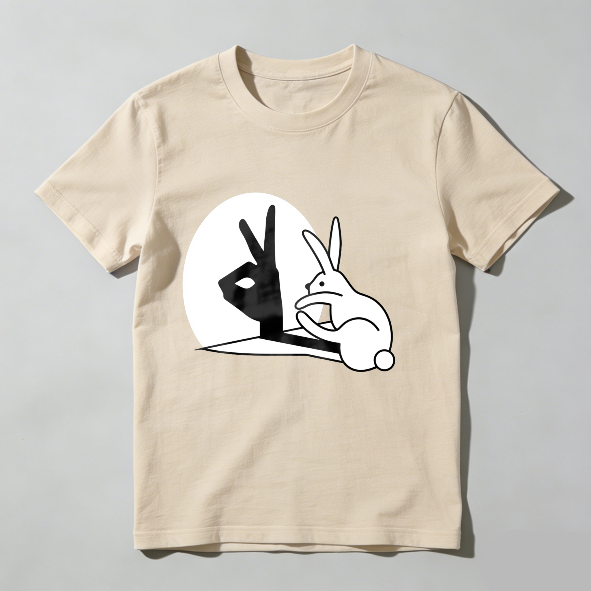 Dorawear™ Rabbit Making Peace Sign In Moon T Shirt