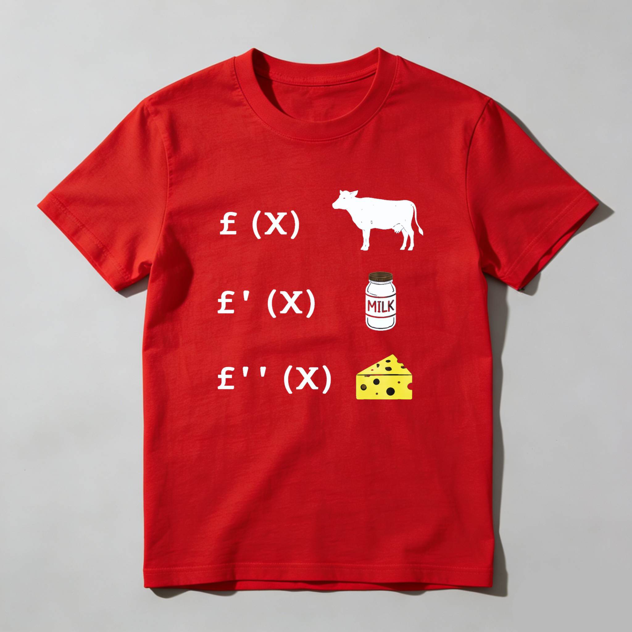 Dorawear™ Cow Milk Cheese Math Pure Cotton Short Sleeve T Shirt-Dorawear