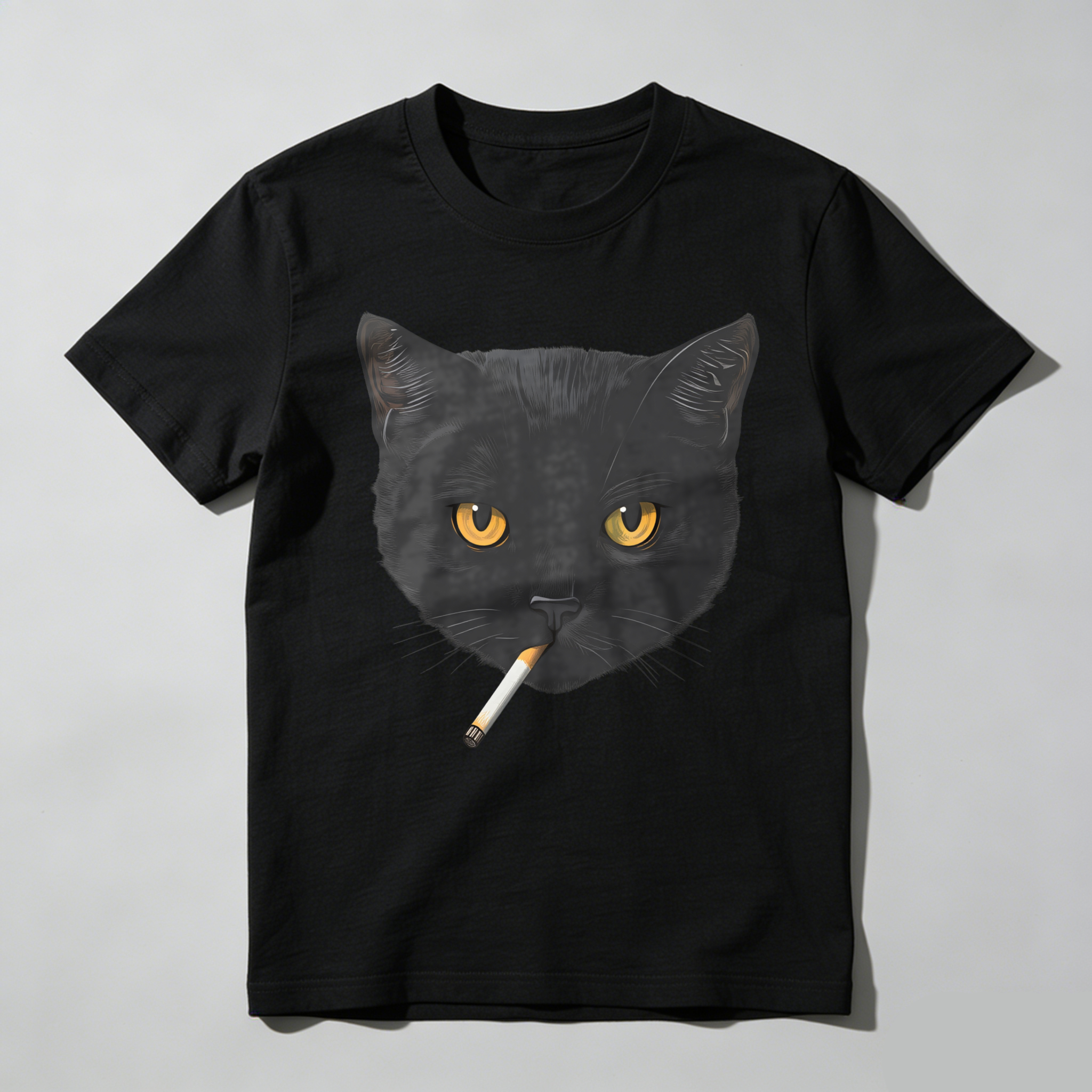 Dorawear™ Black Cat With Cigarette In Mouth T Shirt
