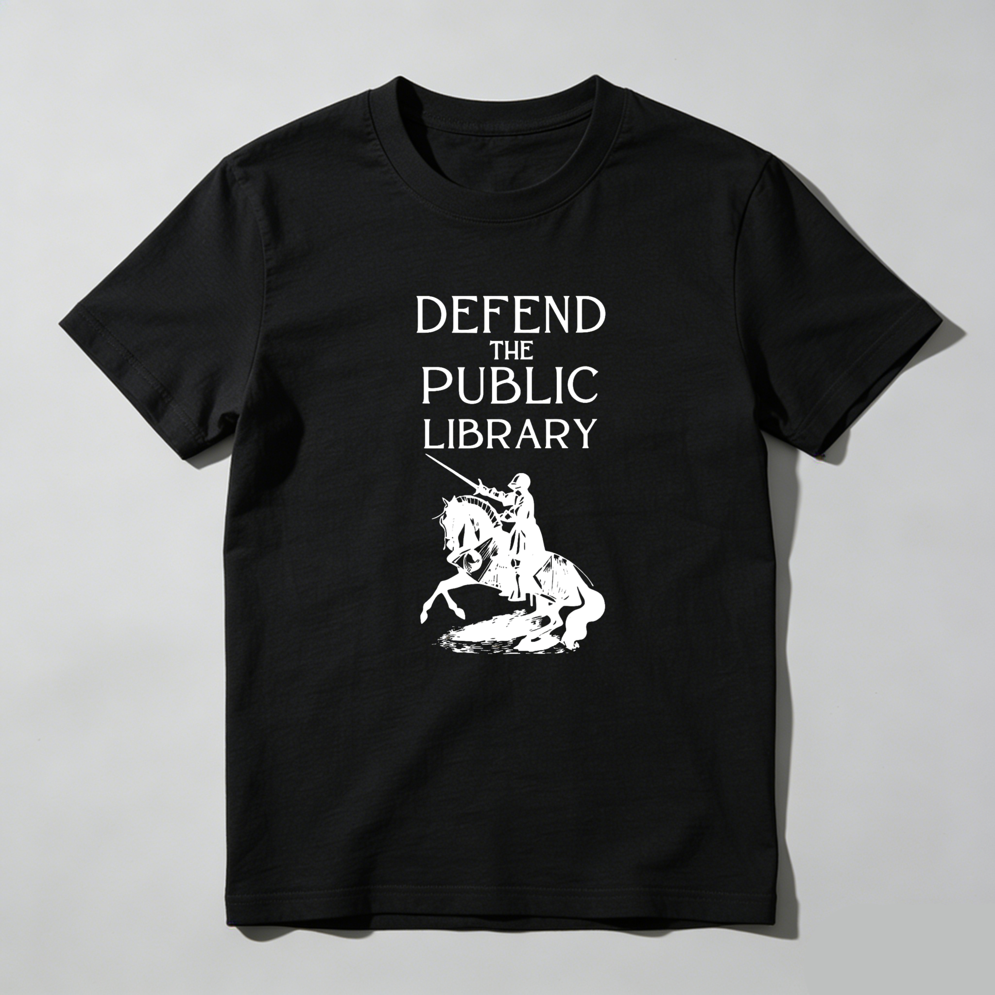 Dorawear Defend The Public Library Knight On Horse T Shirt