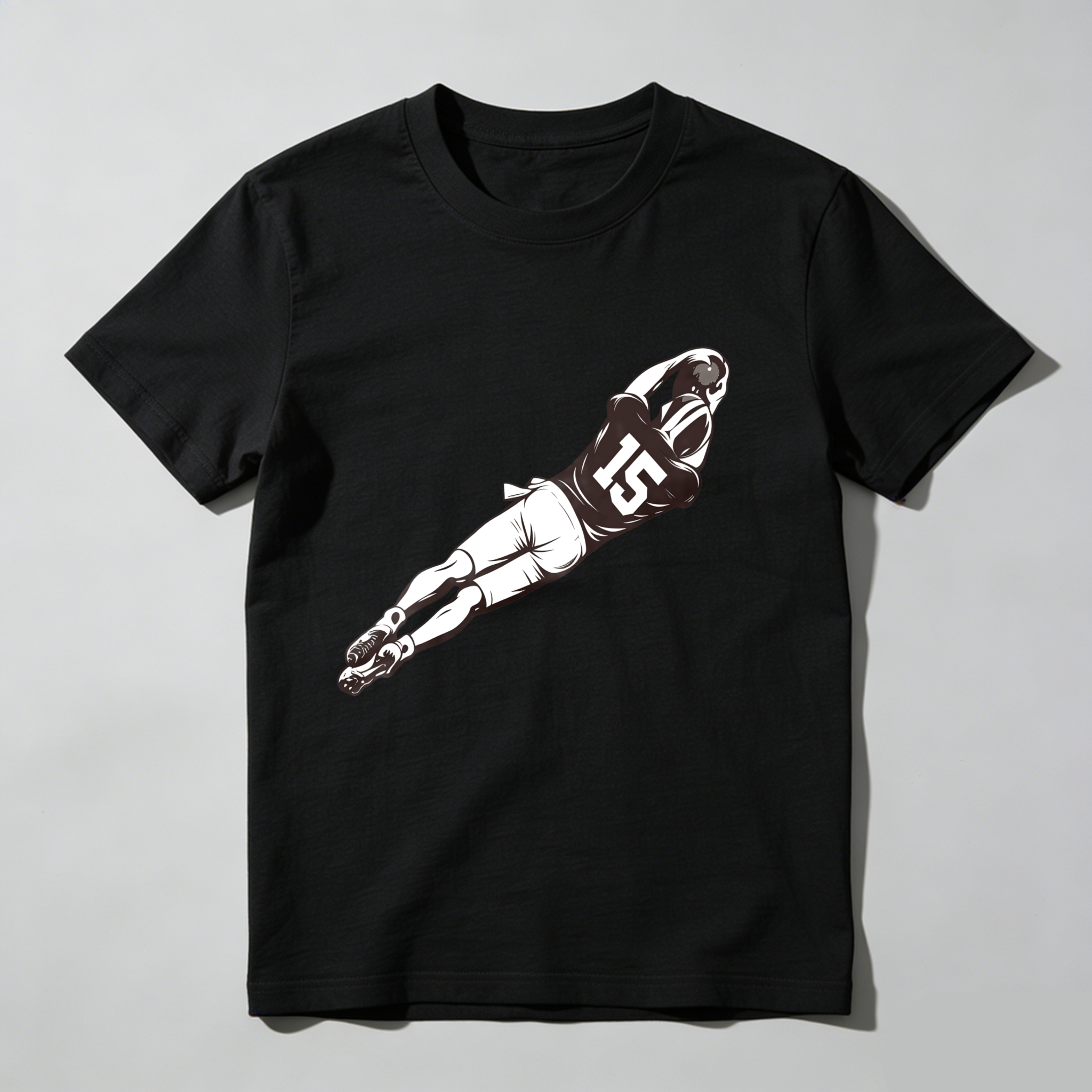 Dorawear™Football Player In Mid Air Catching Ball T Shirt
