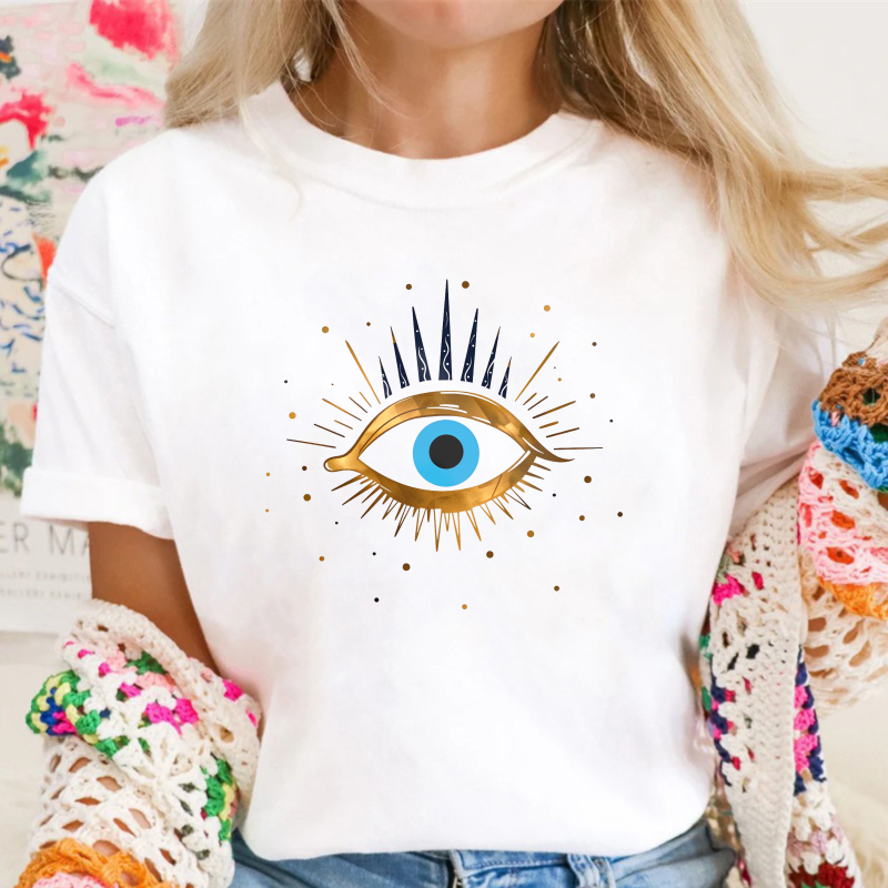 Eye Symbol With Golden Rays And Blue Iris Unisex Classic T-shirt