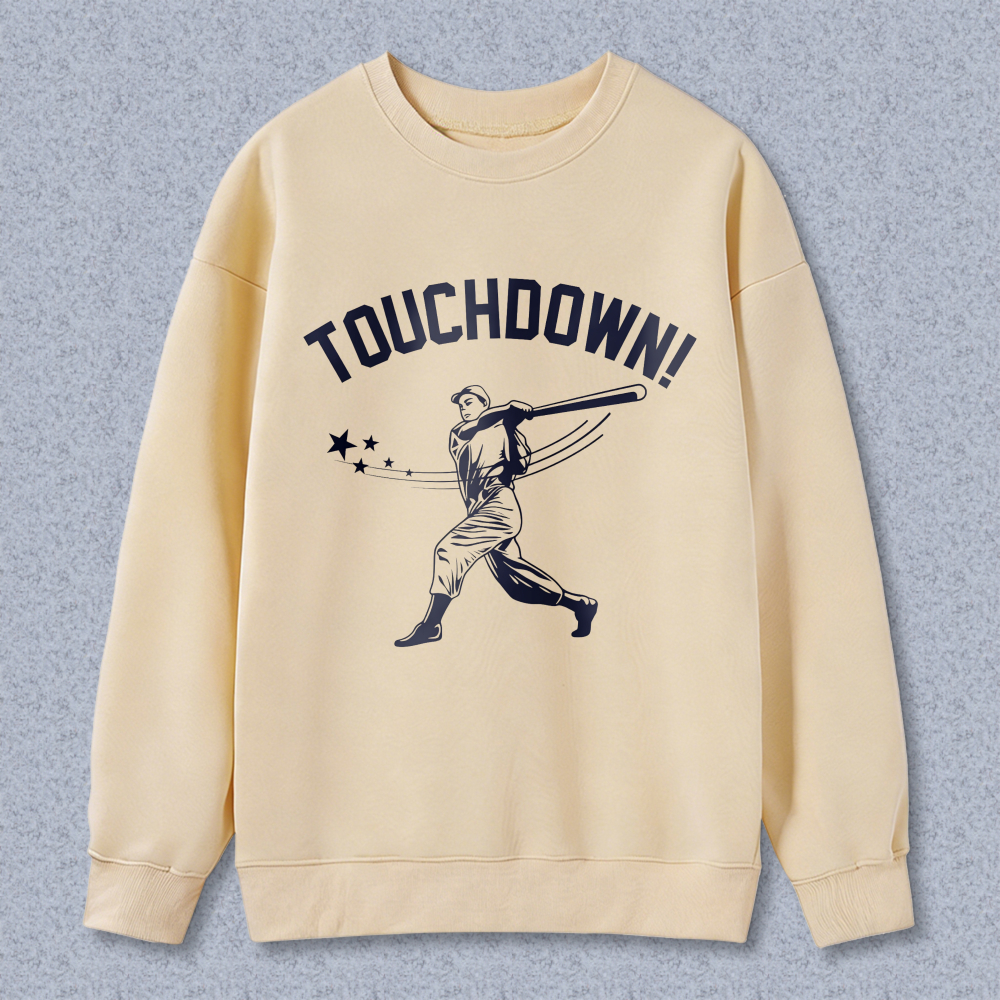 Dorawear™ Touchdown Baseball Player With Bat And Stars Unisex Classic Sweatshirt