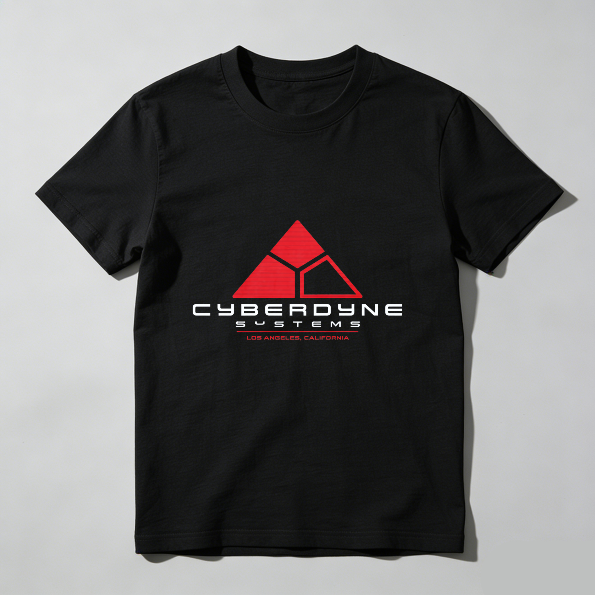 Dorawear™ Cyberdyne Systems Logo Red Black Pure Cotton Short Sleeve T-Shirt-Dorawear