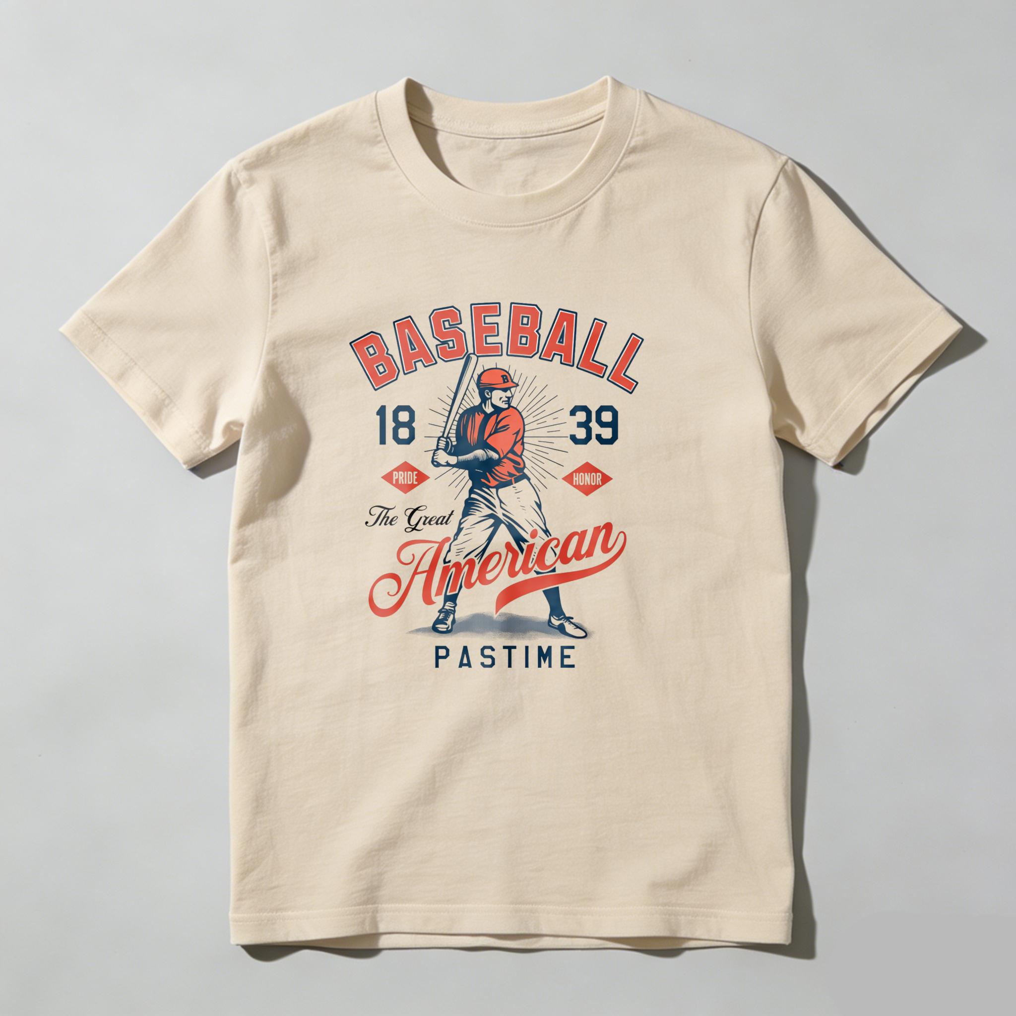 Dorawear™Baseball American Pastime 1839 Player Design T Shirt