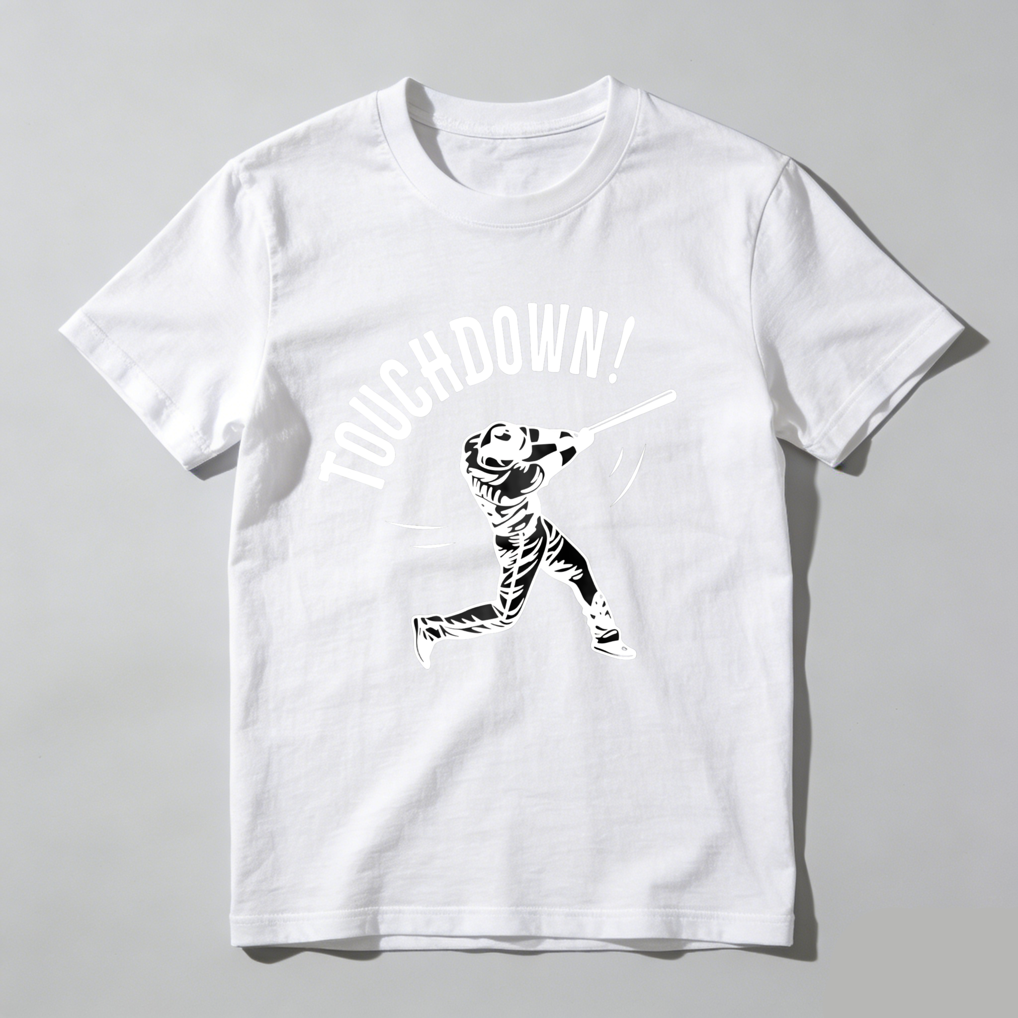 Dorawear™ Touchdown T-Shirt Featuring Baseball Player Swinging Bat