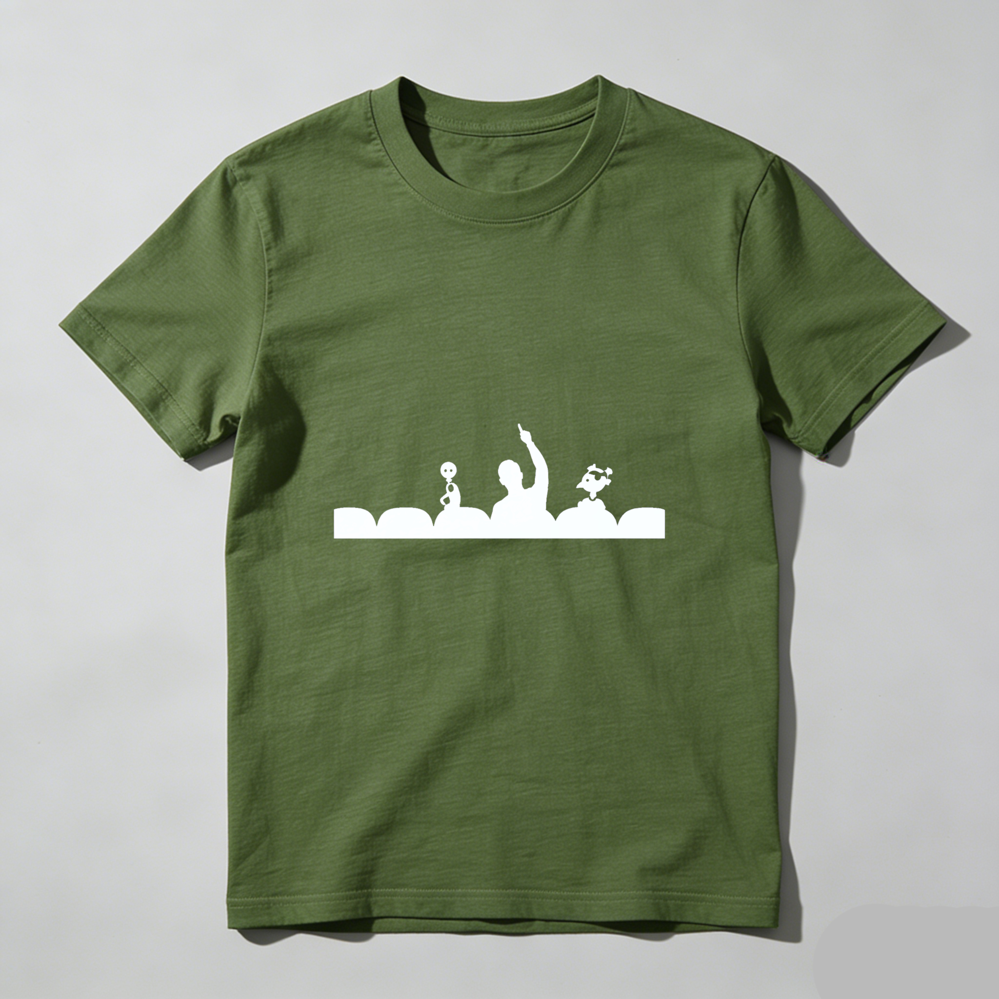 Dorawear™ Dancing Silhouettes White Print Pure Cotton Short Sleeve T Shirt-Dorawear