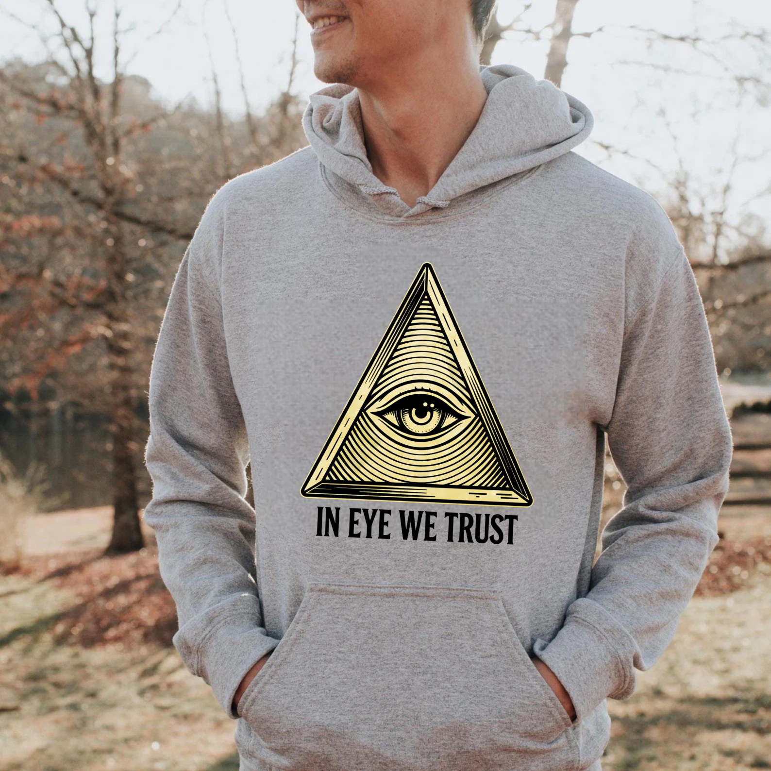 Dorawear™ All Seeing Eye Pyramid Hoodie In Eye We Trust Golden Symbol Sweatshirt Black Unisex Streetwear Fashion Apparel-Dorawear
