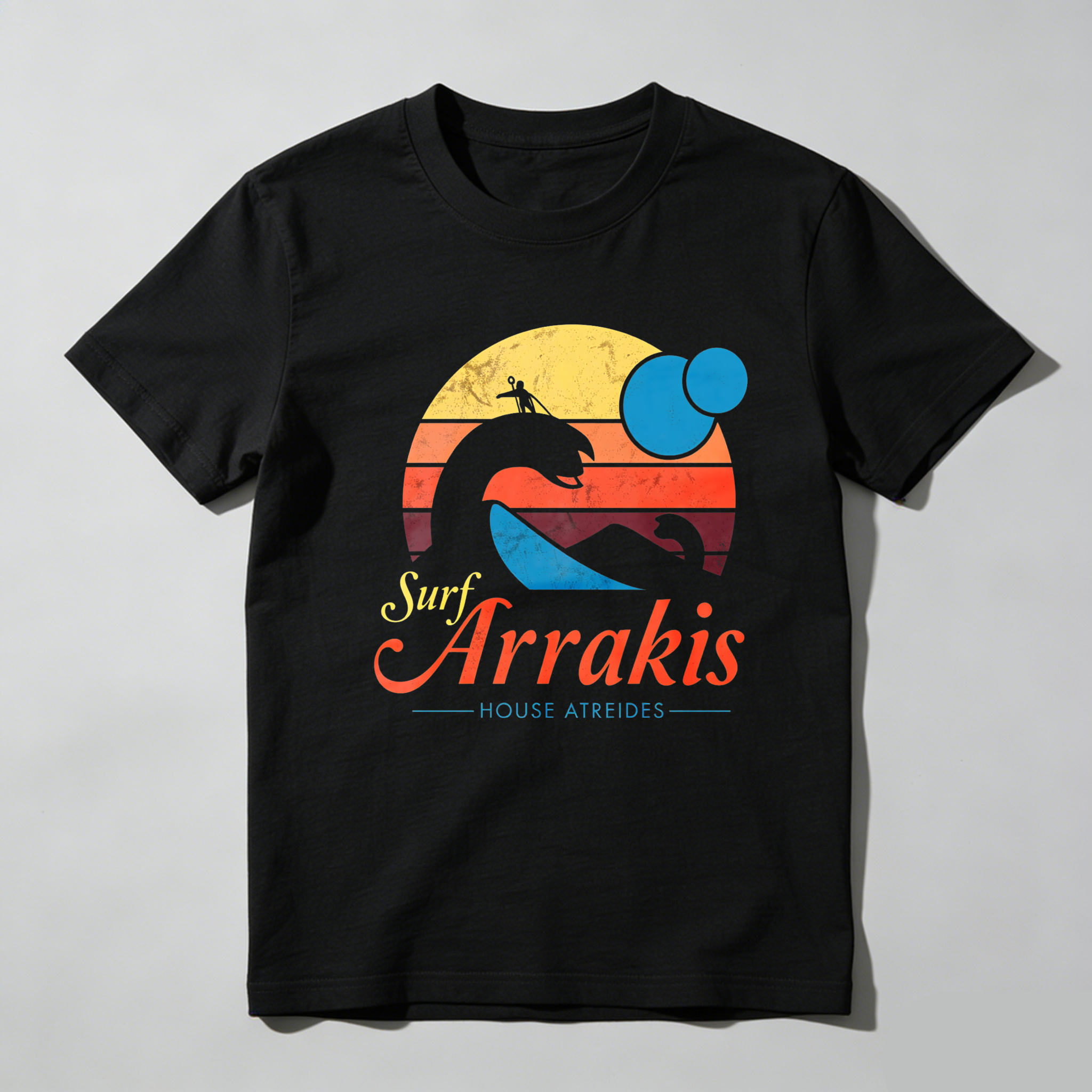 Dorawear Surf Arrakis House Atreides Sunset Wave Rider T Shirt