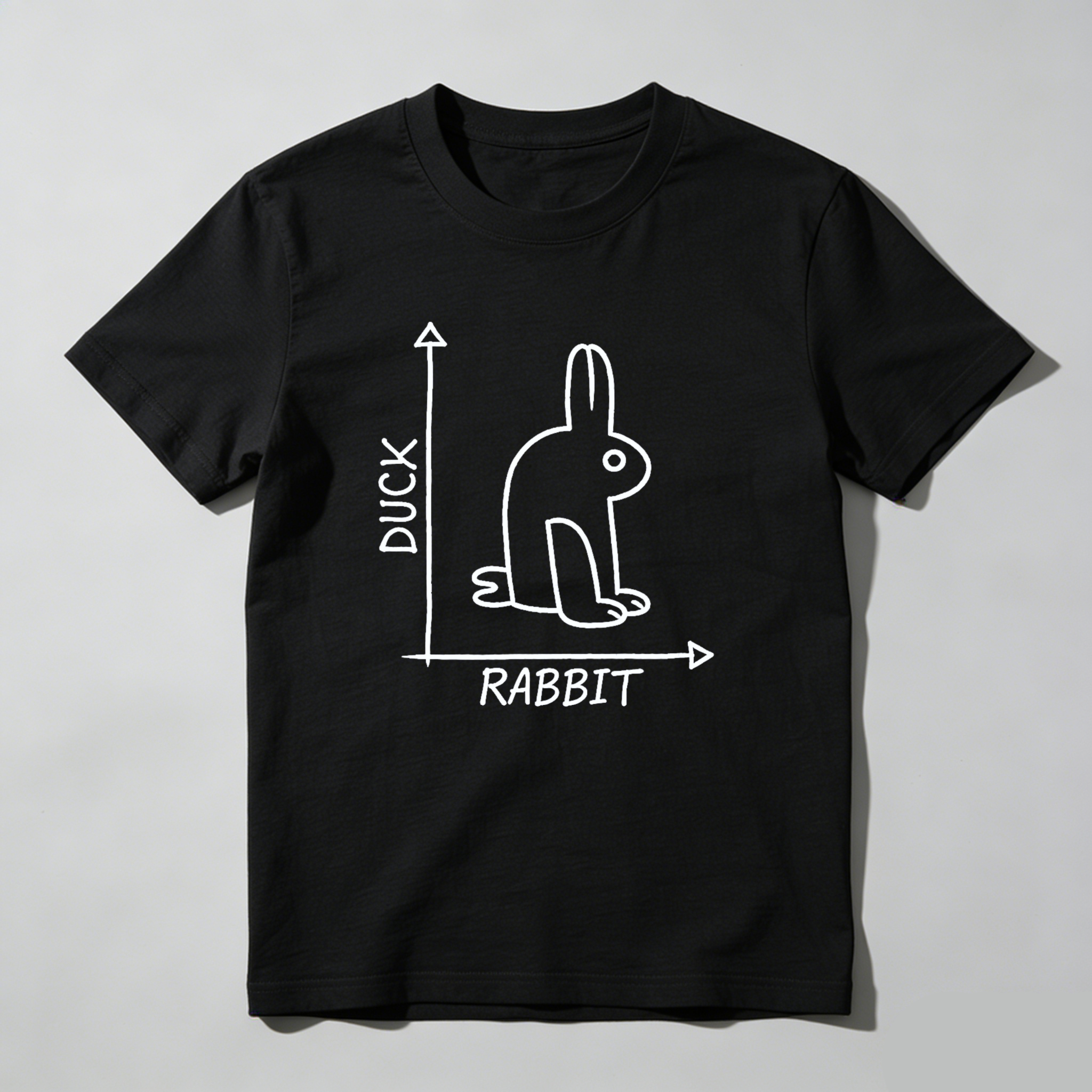 Dorawear™ Duck Rabbit Optical Illusion Pure Cotton Short Sleeve T-Shirt-Dorawear