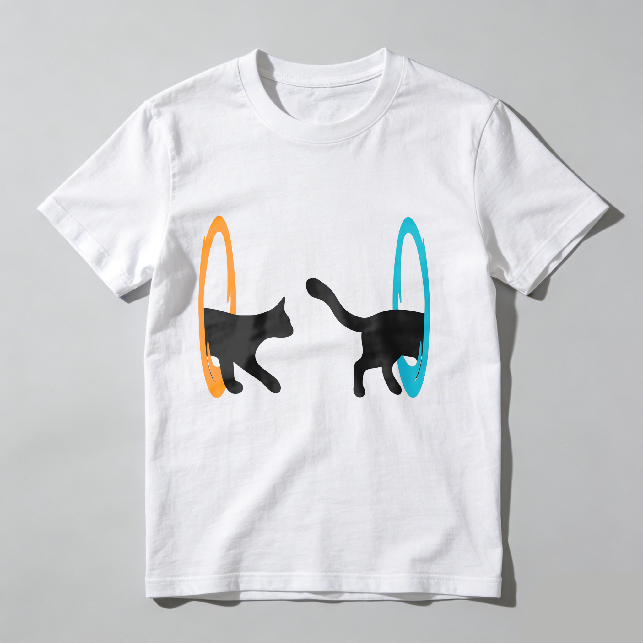 Dorawear™ Orange Circle Black Cat Blue Circle T Shirt