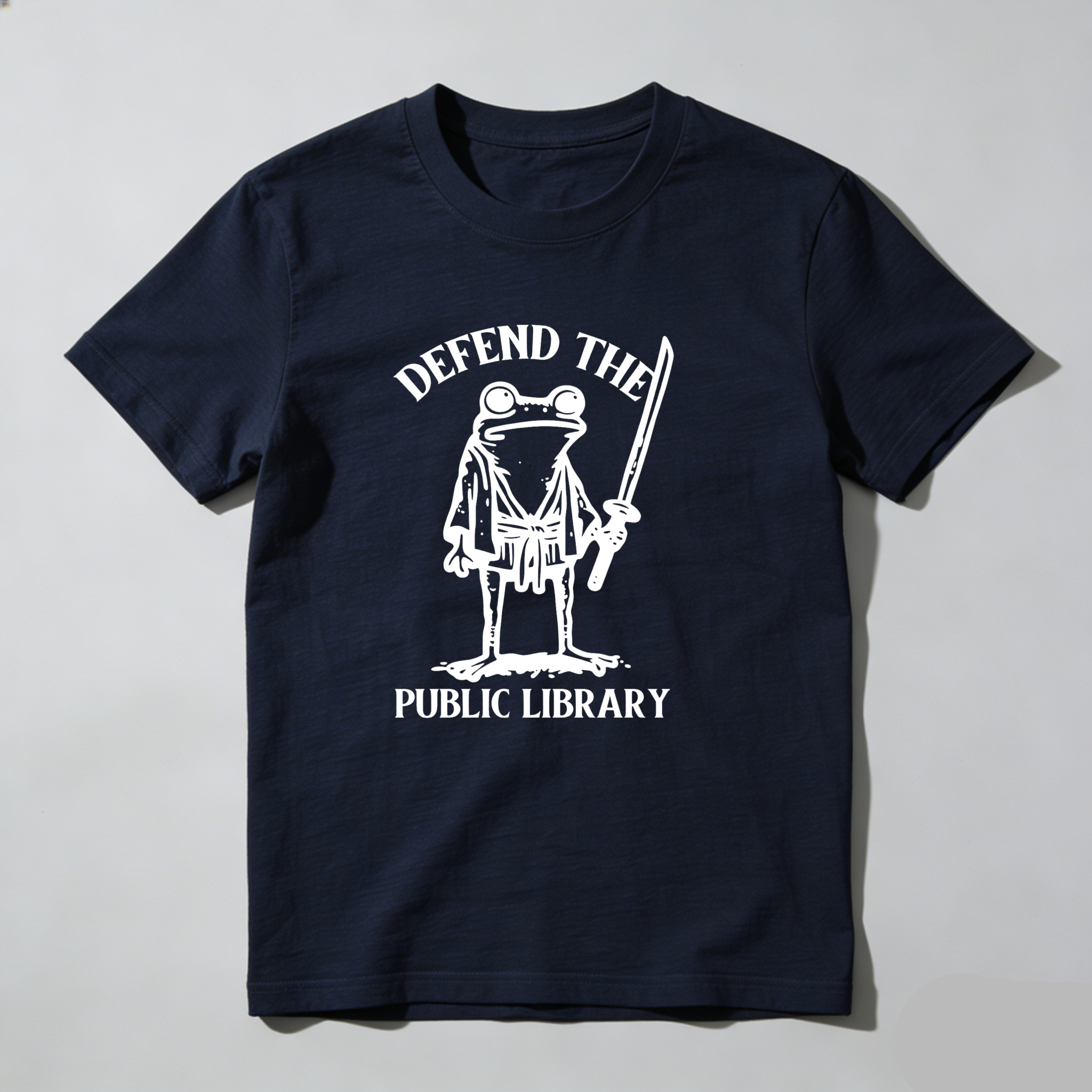 Dorawear™ Defend The Public Library Frog Samurai T Shirt