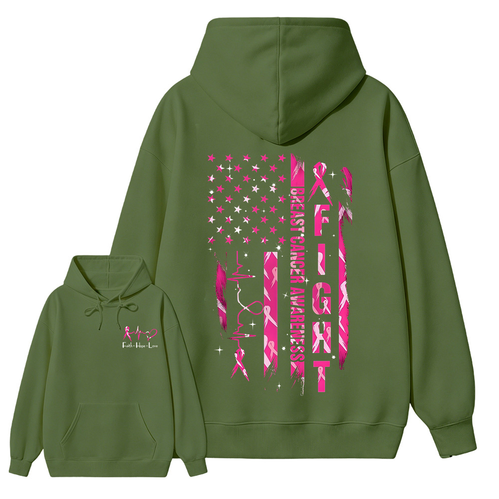 Women's Breast Cancer Awareness Graphic Hoodie with Pink Ribbon & "Empowerment" Design