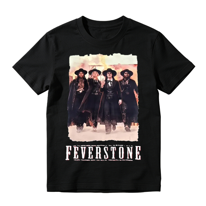 Feverstone Graphic Tee Vintage Western Style Black Outfit T-Shirt