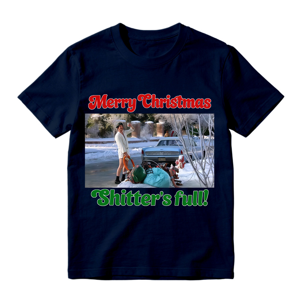 "Sh1tt3r's Full!" Funny Christmas T-Shirt, Holiday Movie Parody Tee
