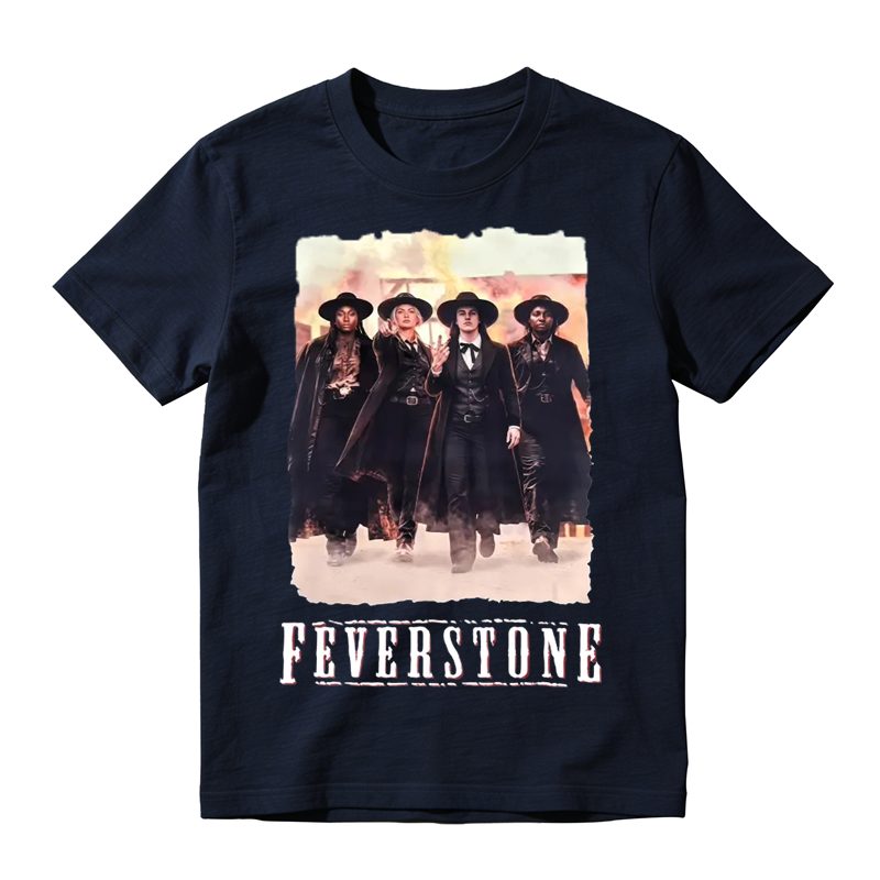 Feverstone Graphic Tee Vintage Western Style Black Outfit T-Shirt