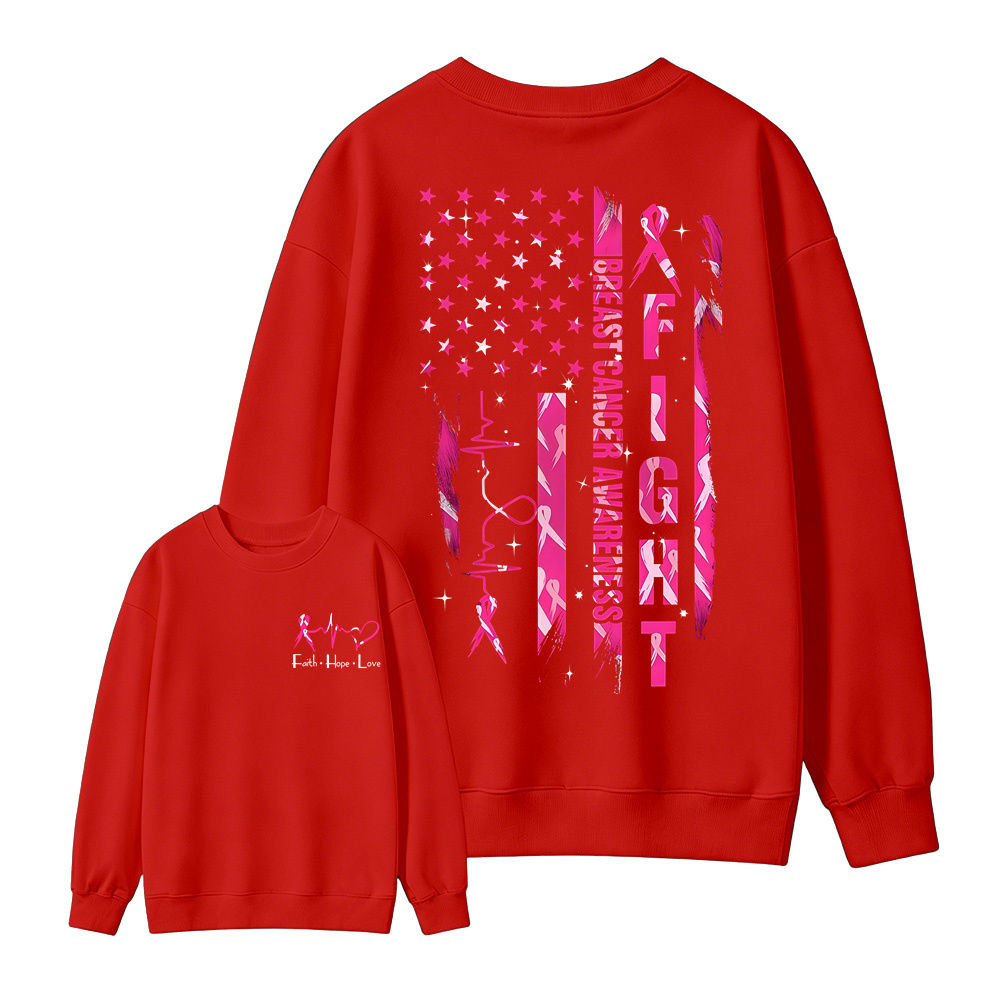 Women's Breast Cancer Awareness Graphic Sweatshirt with Pink Ribbon & "Empowerment" Design