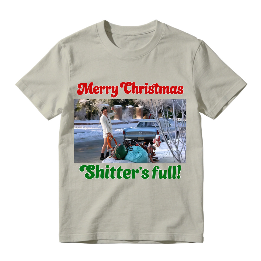 "Sh1tt3r's Full!" Funny Christmas T-Shirt, Holiday Movie Parody Tee