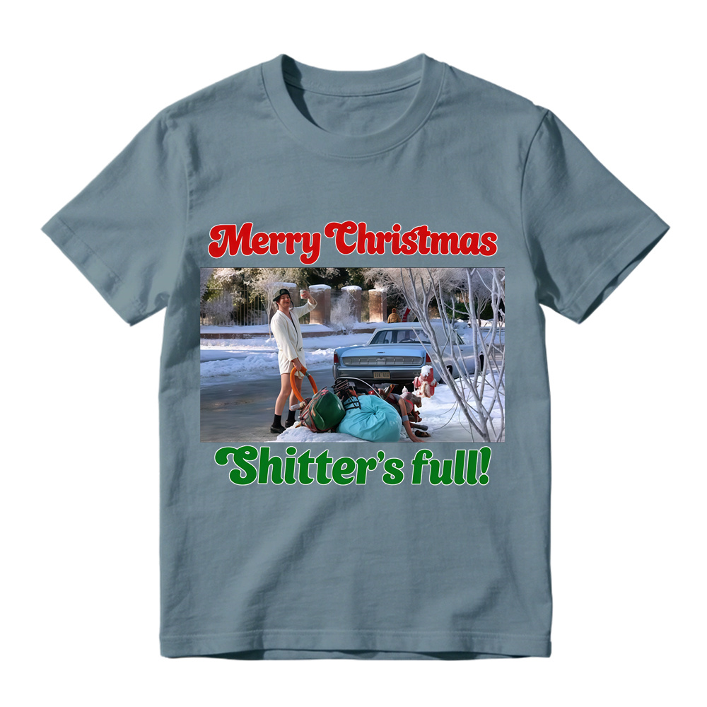 "Sh1tt3r's Full!" Funny Christmas T-Shirt, Holiday Movie Parody Tee