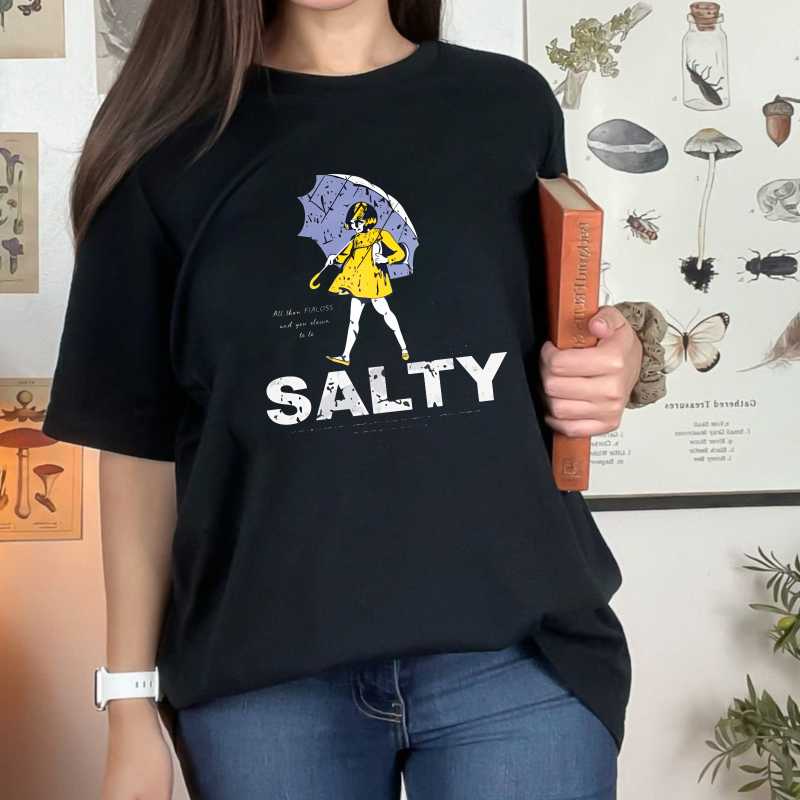 Salty Girl With Umbrella And Yellow Dress Unisex Classic T-shirt