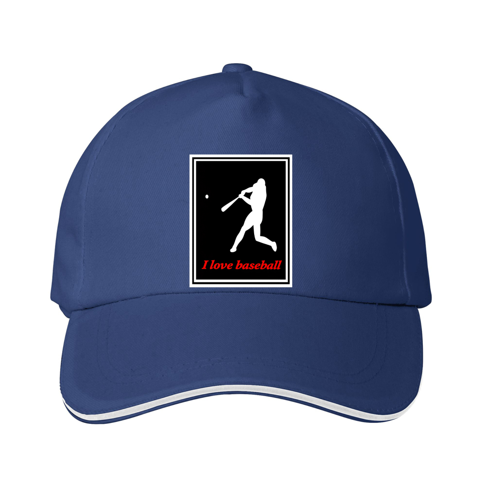 Dorawear™ Baseball Cap Player Silhouette I Love Baseball Print For Sports Fans