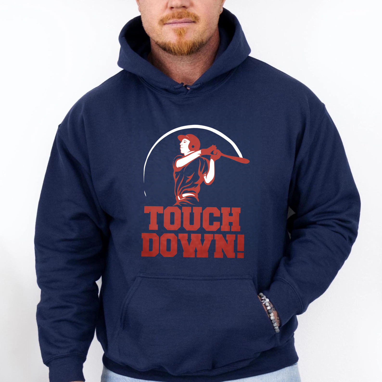 Dorawear™ Touch Down Baseball Player Hoodie Sport Design Sweatshirt Unisex Casual Wear-Dorawear