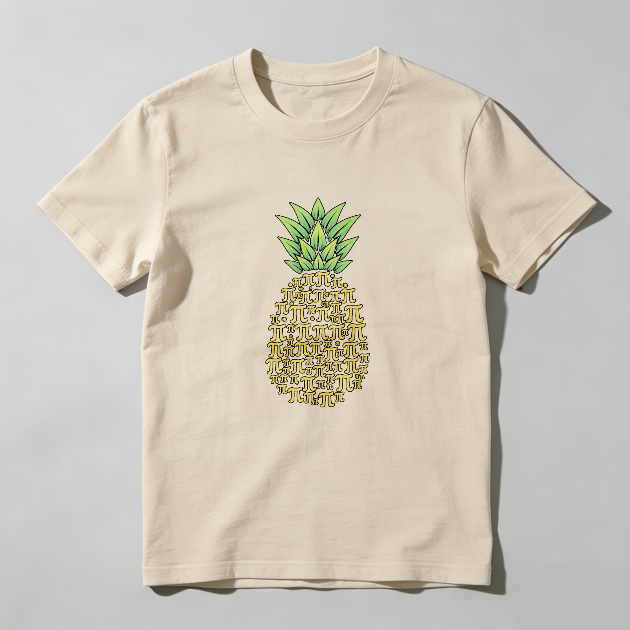 Dorawear™ Pineapple Pi Symbol Design Pure Cotton Short Sleeve T Shirt-Dorawear