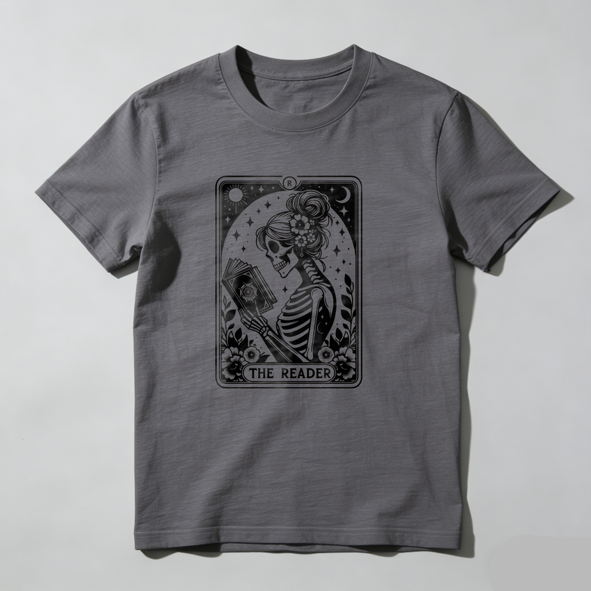 Dorawear The Reader Tarot Card Skeleton Reading T Shirt (1)