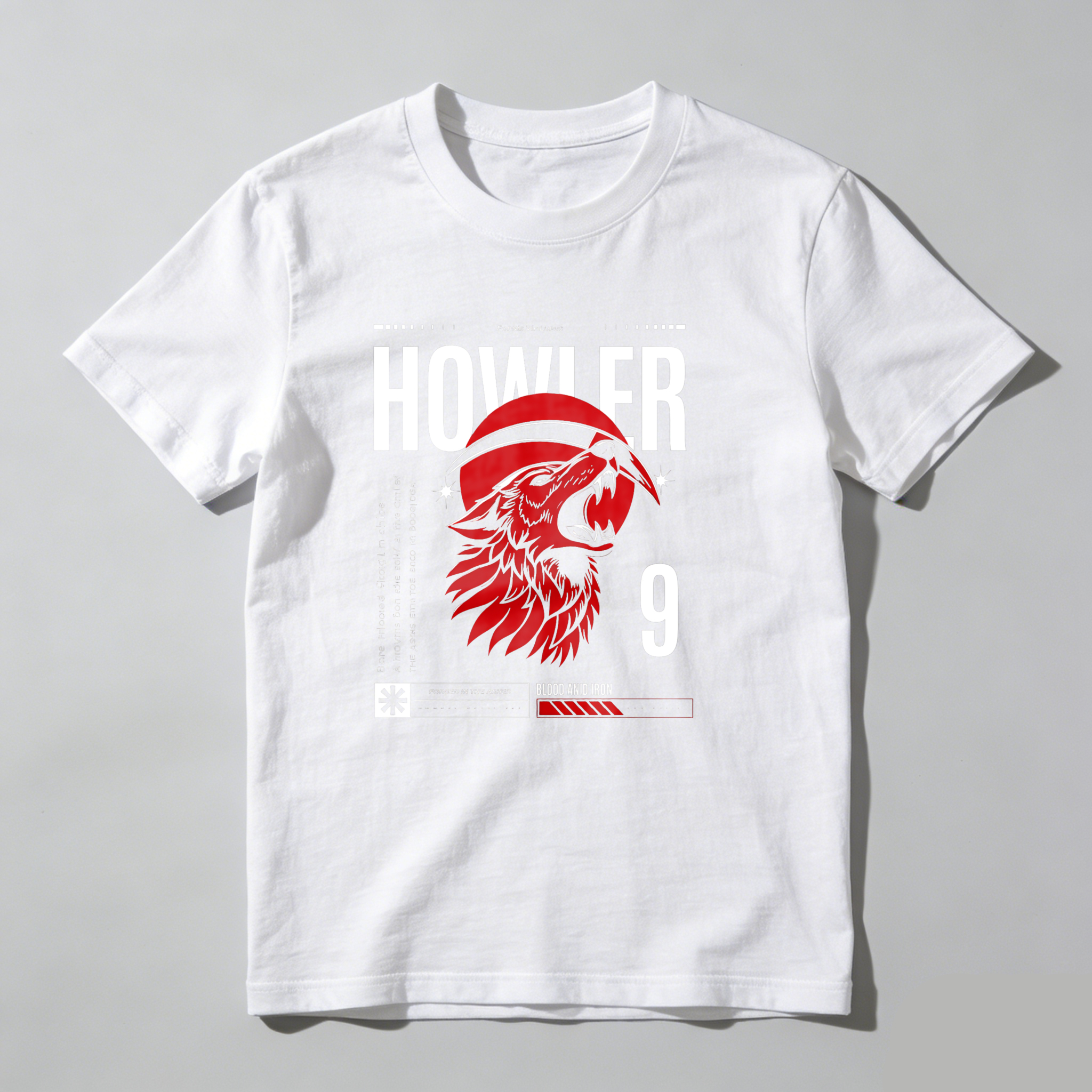 Dorawear™ Howler Wolf Head Number Nine Design T Shirt
