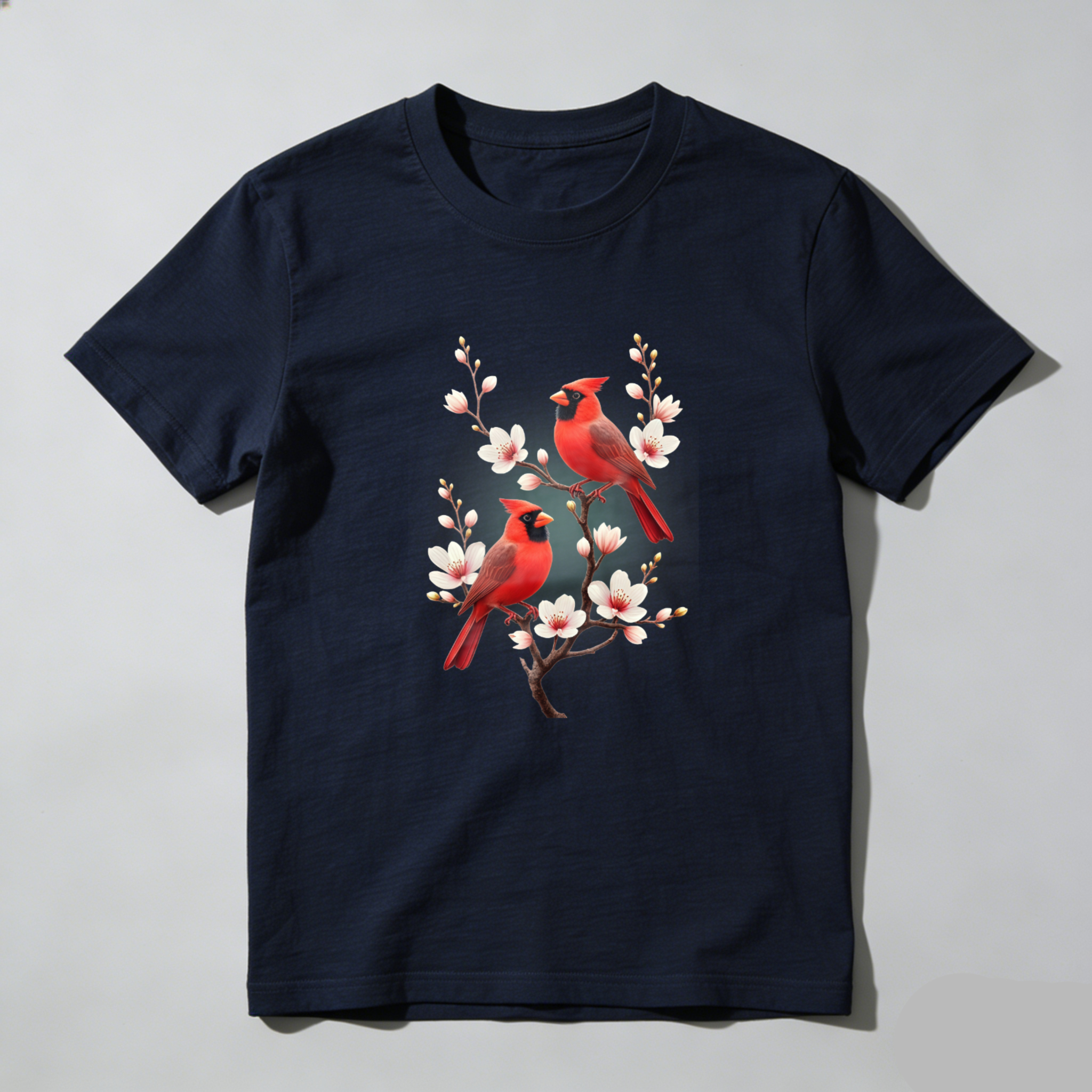 Dorawear™  Red Birds On Blossom Branch T Shirt