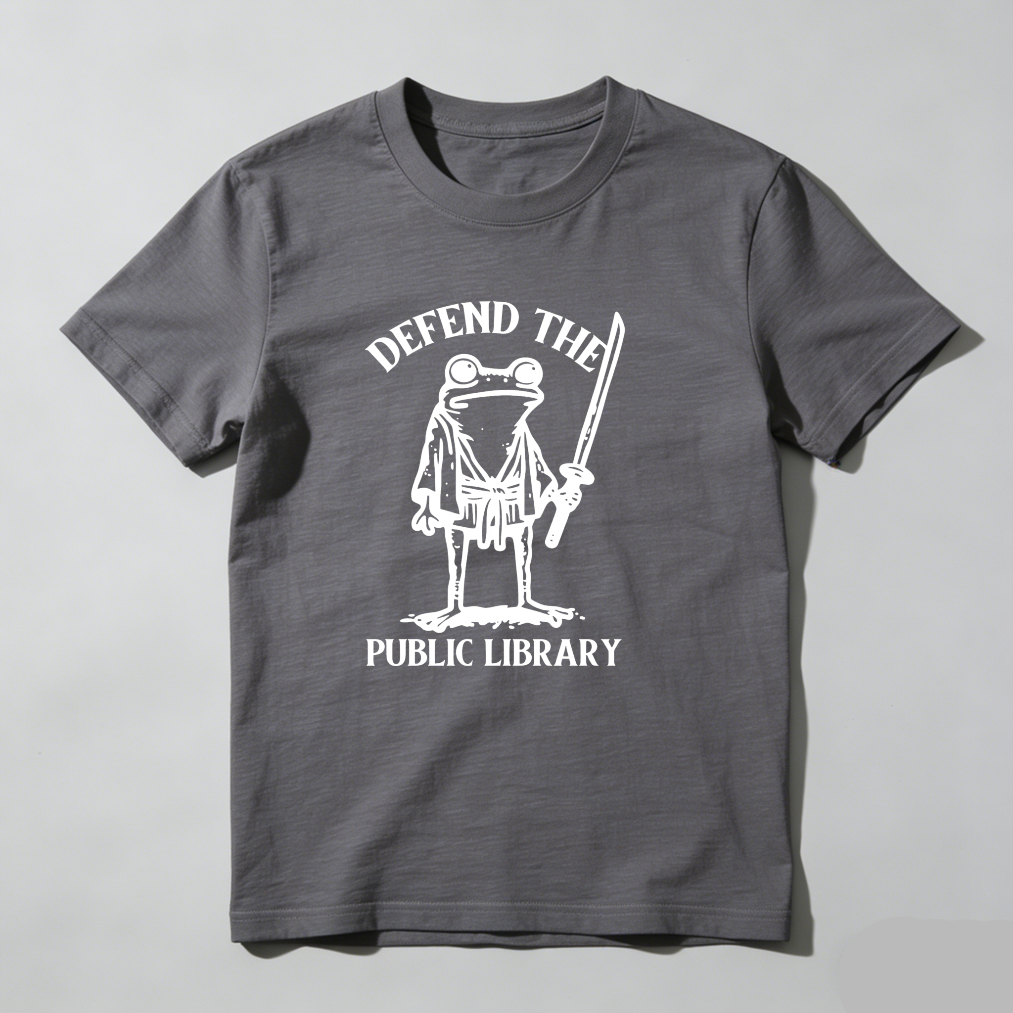 Dorawear™ Defend The Public Library Frog Samurai T Shirt
