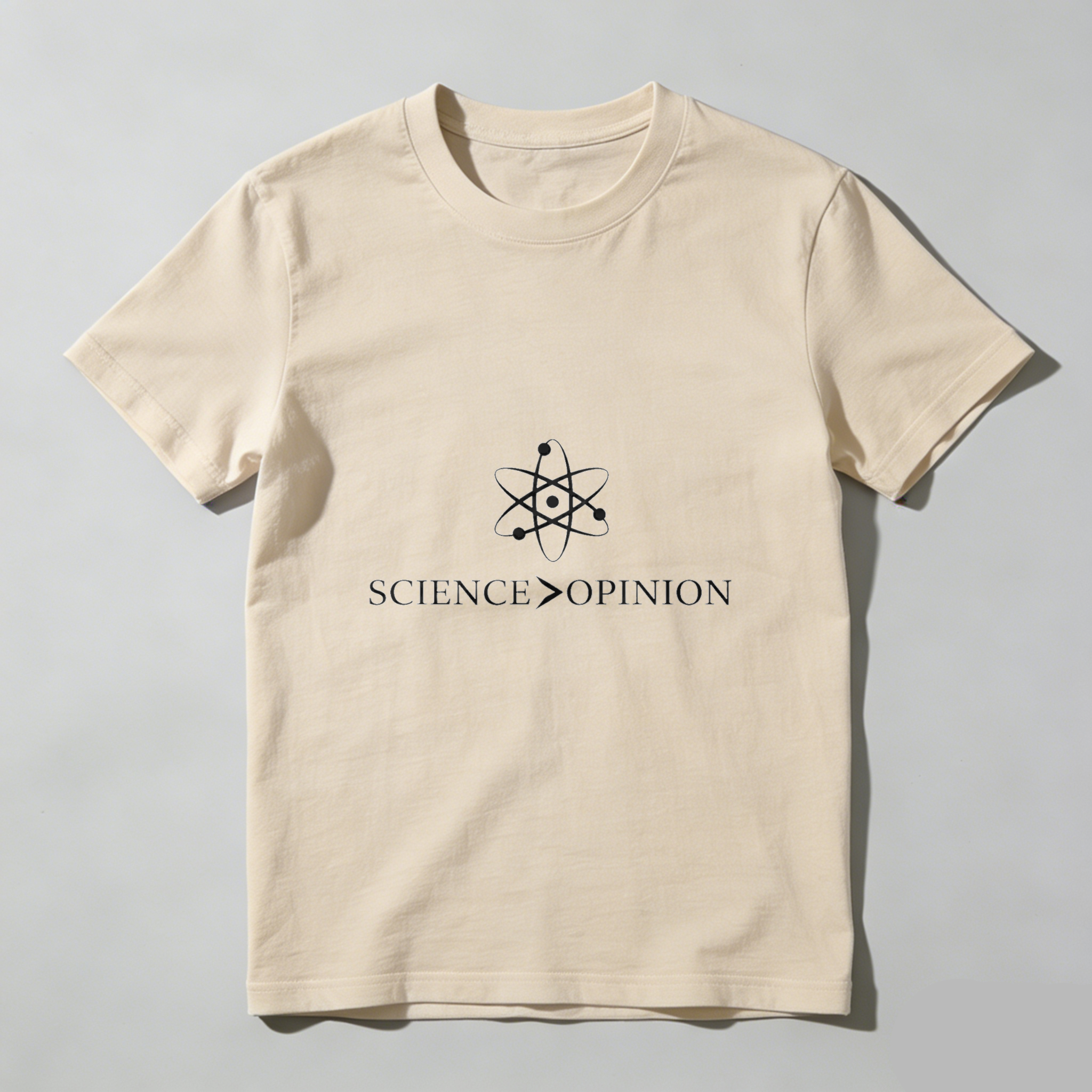 Dorawear™ Science Greater Than Opinion Atom Symbol Pure Cotton Short Sleeve T Shirt-Dorawear